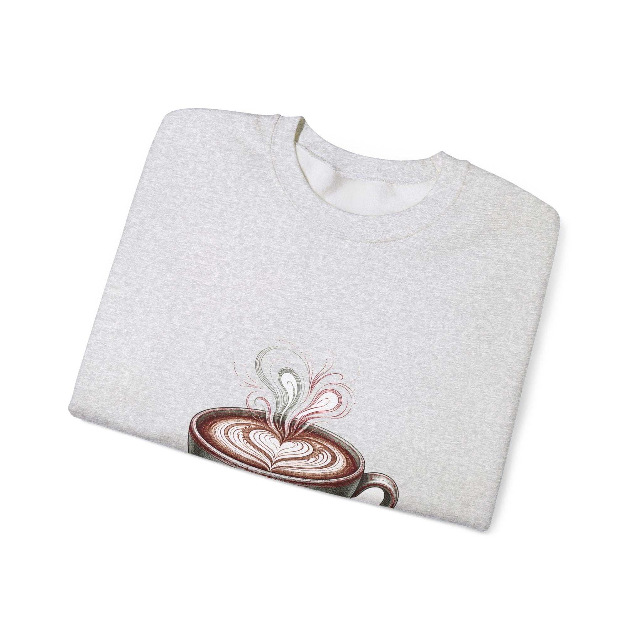 Matching Couple Sweatshirt - Coffee & Tea Matching Couple Premium Fleece Sweatshirt Hand-Drawn Art His Hers Anniversary Gift - Design A