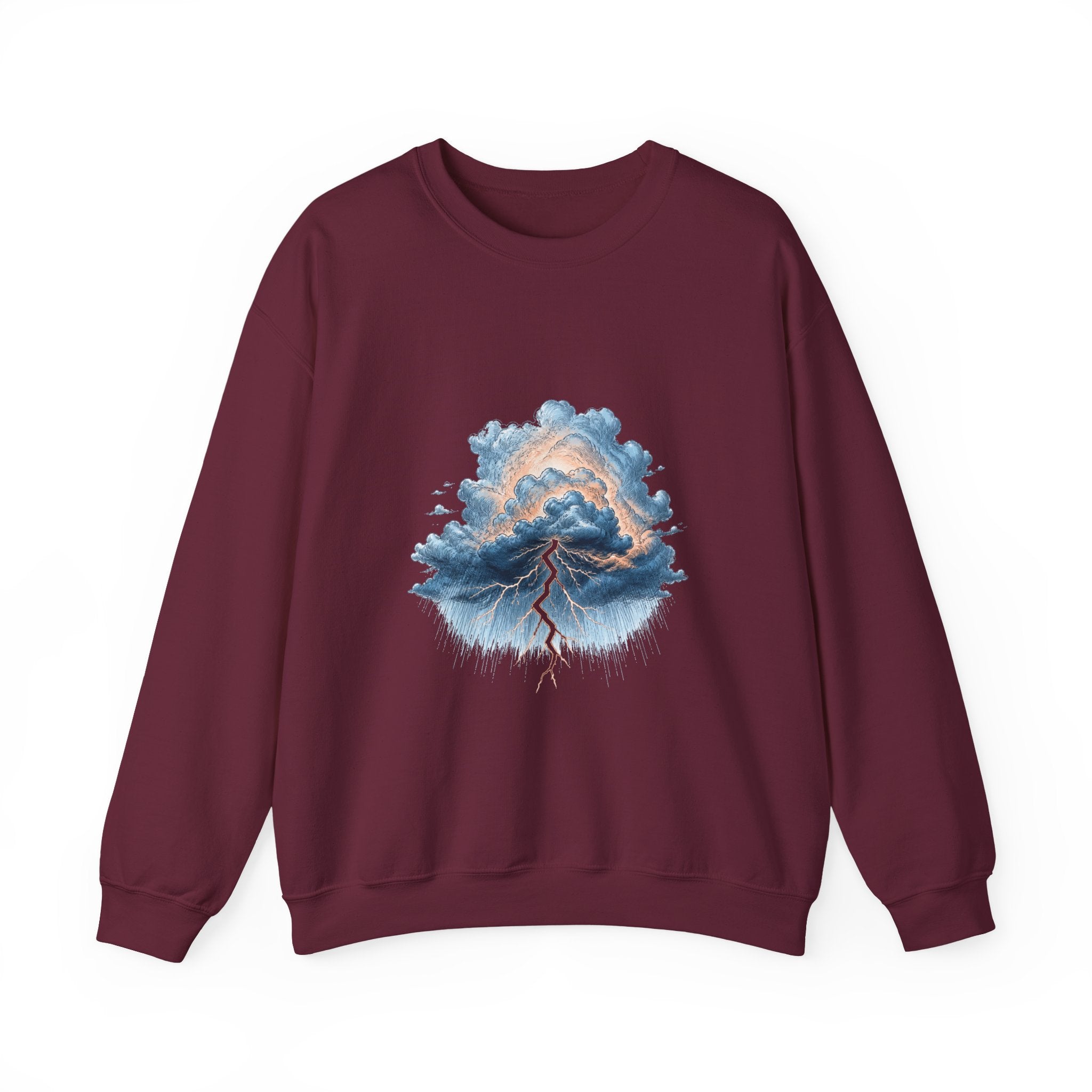 Matching Couple Sweatshirt - Storm & Rainbow Matching Couple Comfort Colors Crew Hand-Drawn Art His Hers Anniversary Gift - Design A