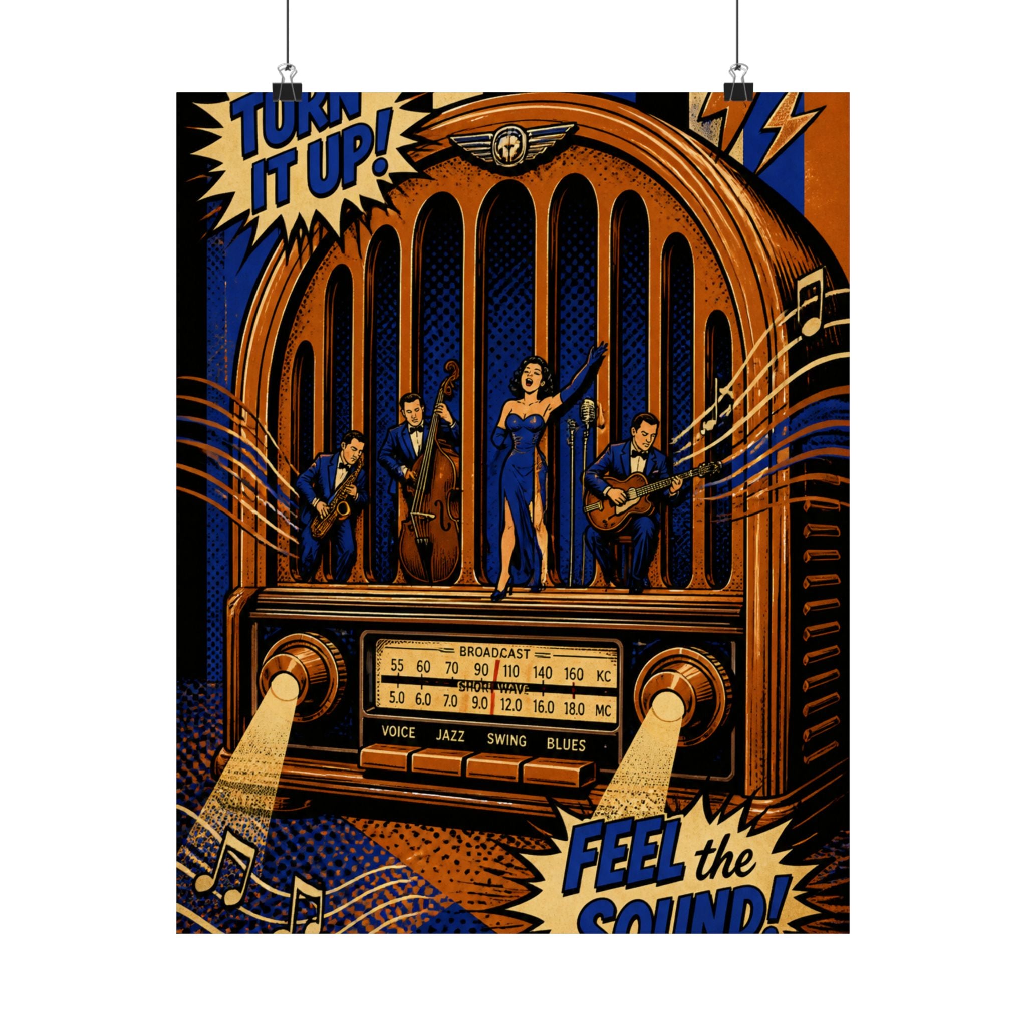 Vintage Radio Stage Wall Art Poster 18×24 Pop Art Living Room Decor Maximalist Print