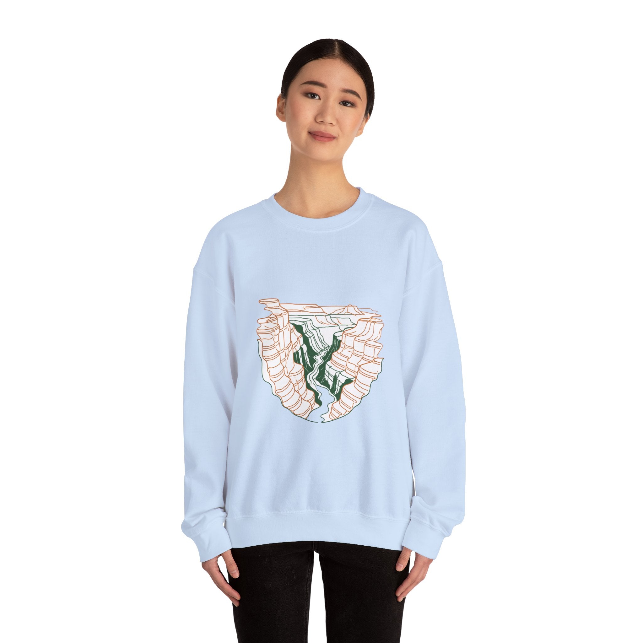 Matching Couple Sweatshirt - Lavender Fields & Canyon Matching Couple Premium Fleece Sweatshirt Minimalist Art His Hers Christmas Gift - Design B
