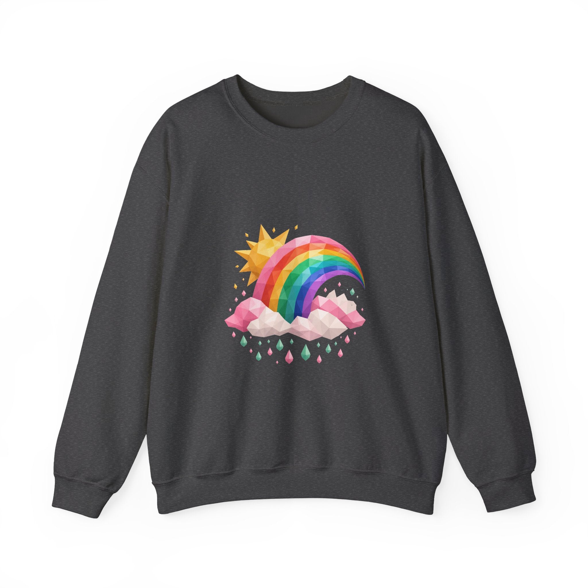 Matching Couple Sweatshirt - Storm & Rainbow Matching Couple Comfort Colors Crew Geometric Art His Hers Love Gift - Design B