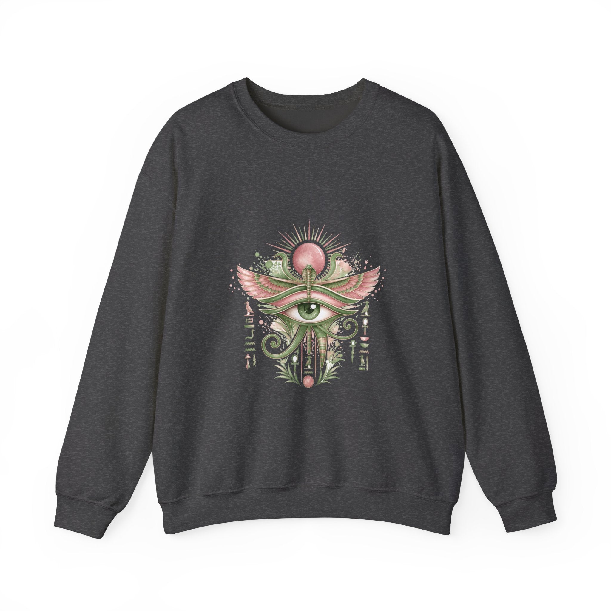 Matching Couple Sweatshirt - Eye of Ra & Horus Matching Couple Comfort Colors Crew Watercolor Art His Hers Birthday Gift - Design A