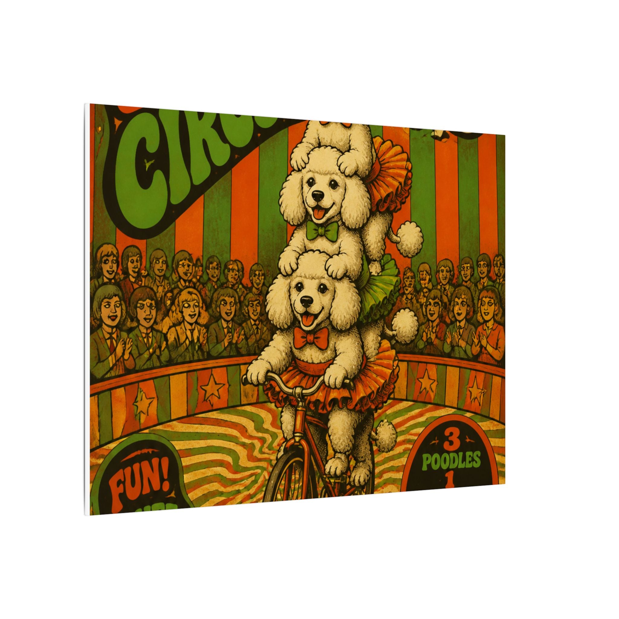 Poodle Stack Bicycle Wall Art Canvas 24×36 Psychedelic Dining Room Decor Maximalist Print