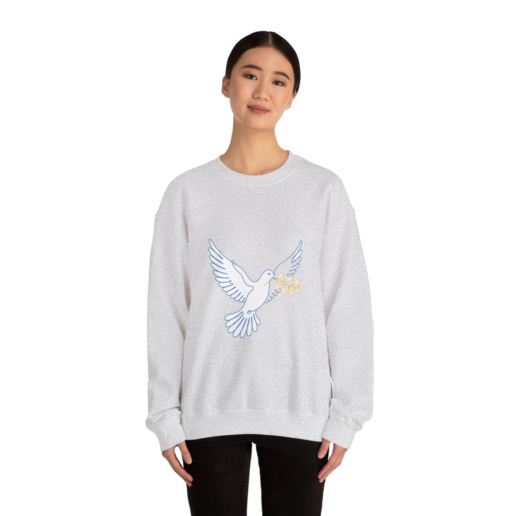 Matching Couple Sweatshirt - Wolf & Dove Matching Couple Crewneck Sweatshirt Minimalist Art His Hers Valentine Gift - Design B