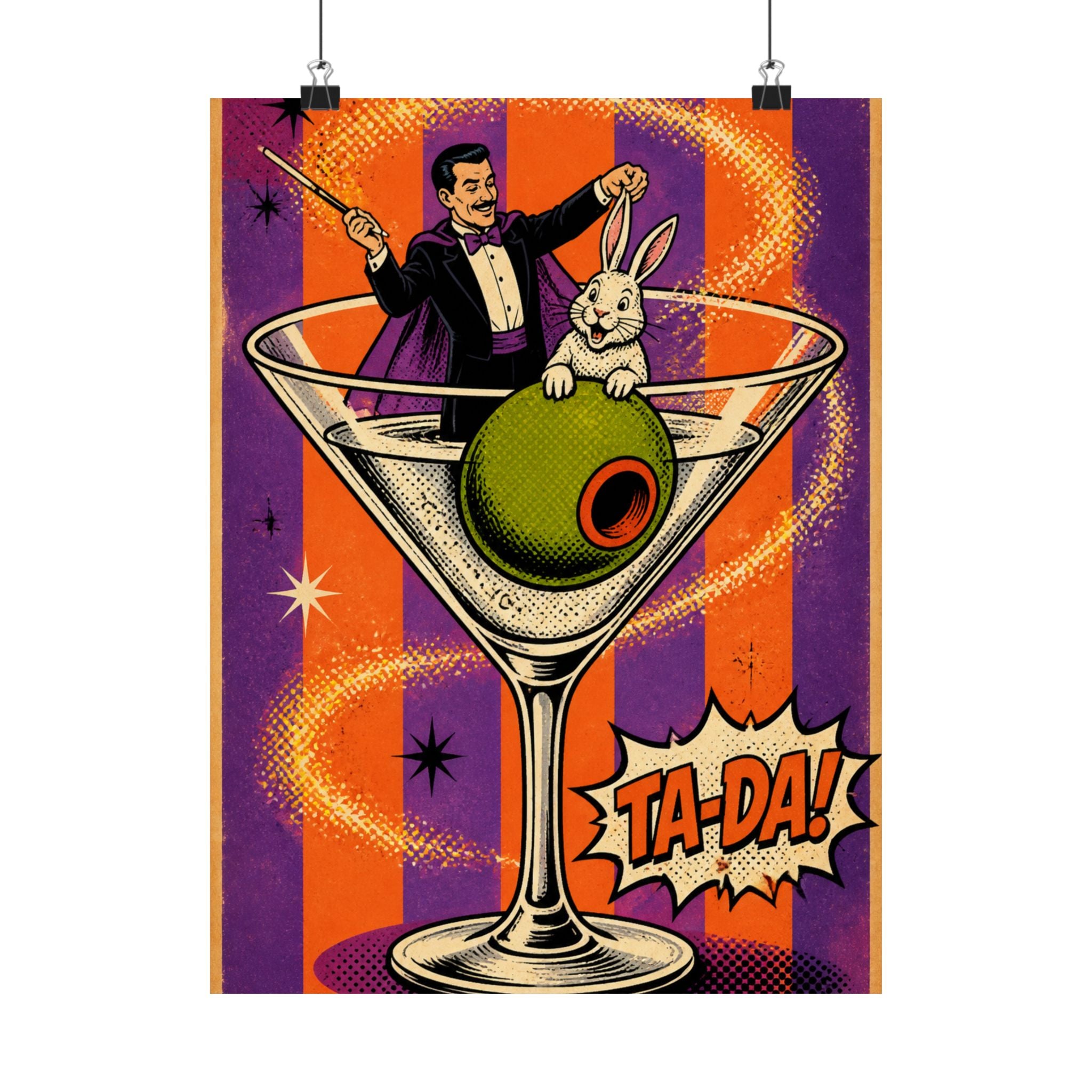 Martini Magician Wall Art Poster 18×24 Pop Art Living Room Decor Maximalist Print