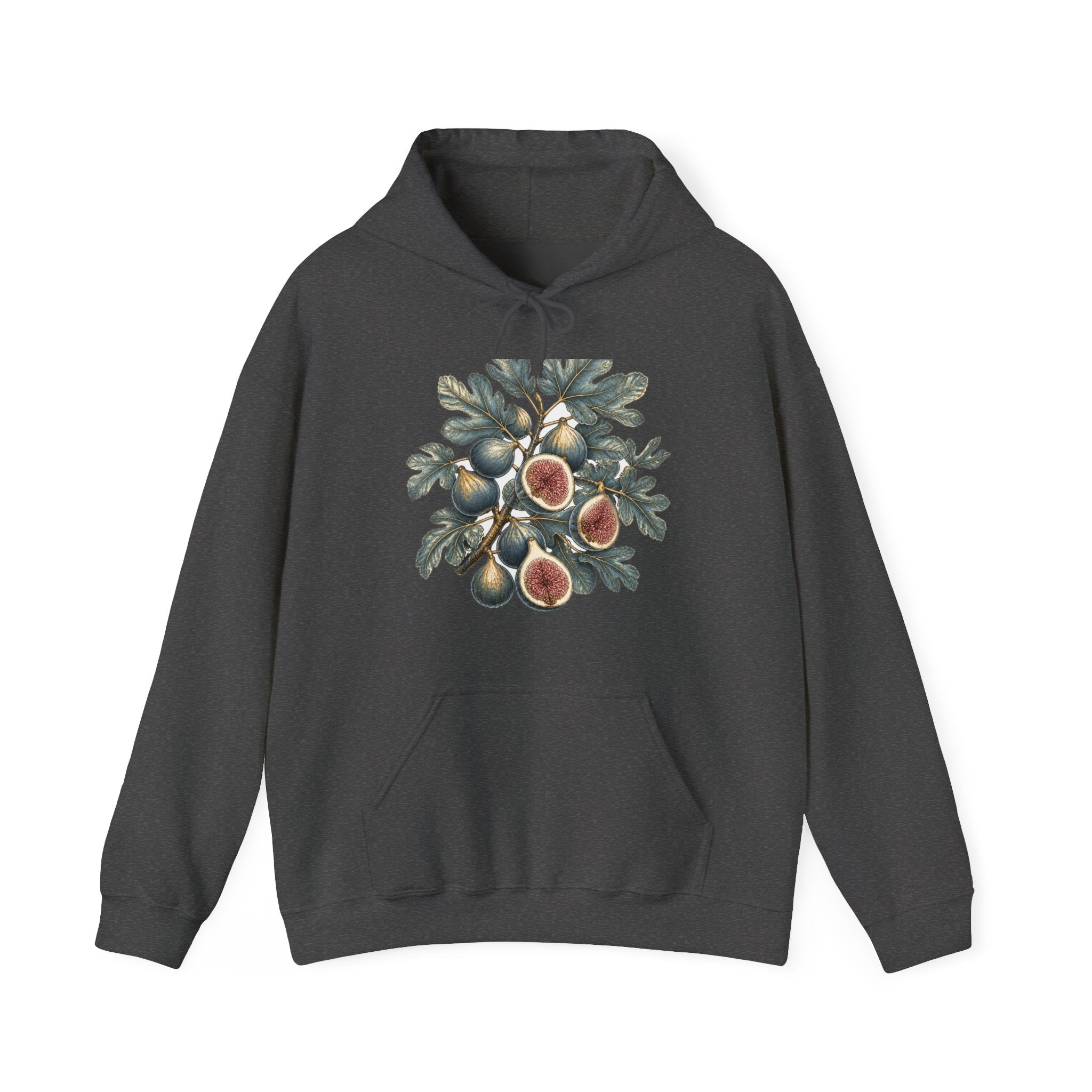 Matching Couple Sweatshirt - Olive Branch & Fig Matching Couple Hooded Sweatshirt Hand-Drawn Art His Hers Best Friend Gift - Design B