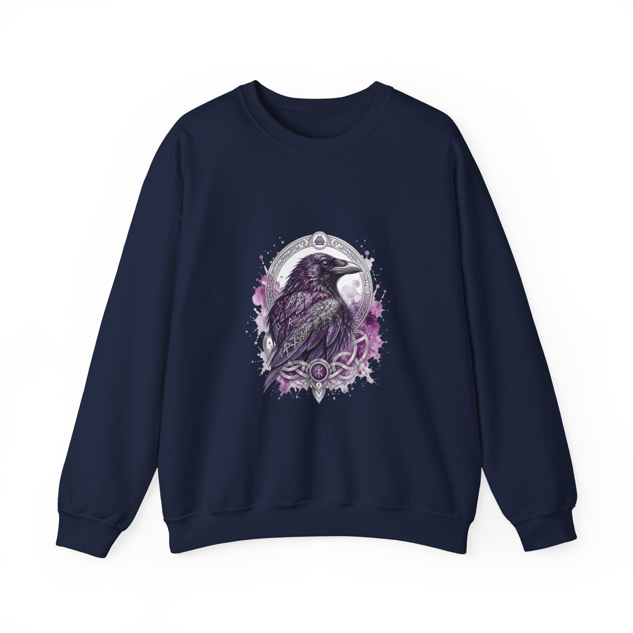 Matching Couple Sweatshirt - Huginn & Muninn Matching Couple Premium Fleece Sweatshirt Watercolor Art His Hers Birthday Gift - Design A
