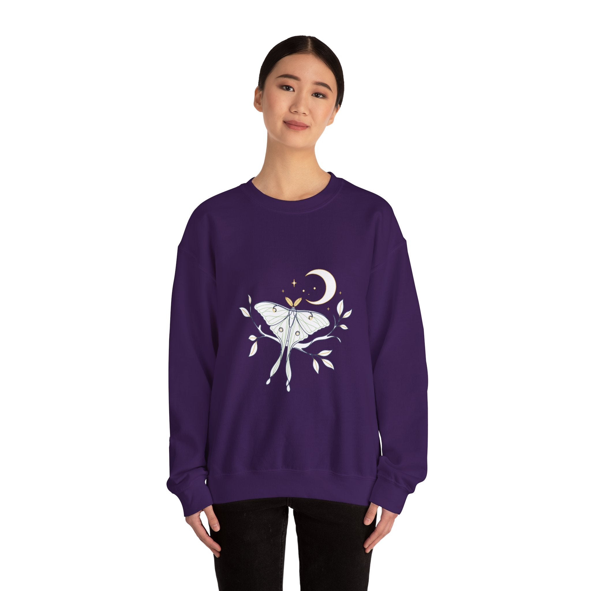 Matching Couple Sweatshirt - Butterfly & Moth Matching Couple Premium Fleece Sweatshirt Minimalist Art His Hers Christmas Gift - Design B