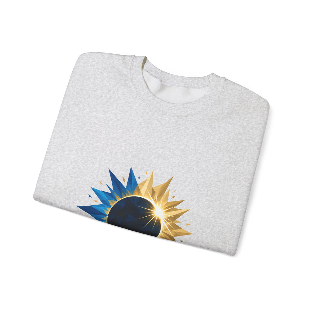 Matching Couple Sweatshirt - Solar & Lunar Eclipse Matching Couple Crewneck Sweatshirt Geometric Art His Hers Couple Gift - Design A