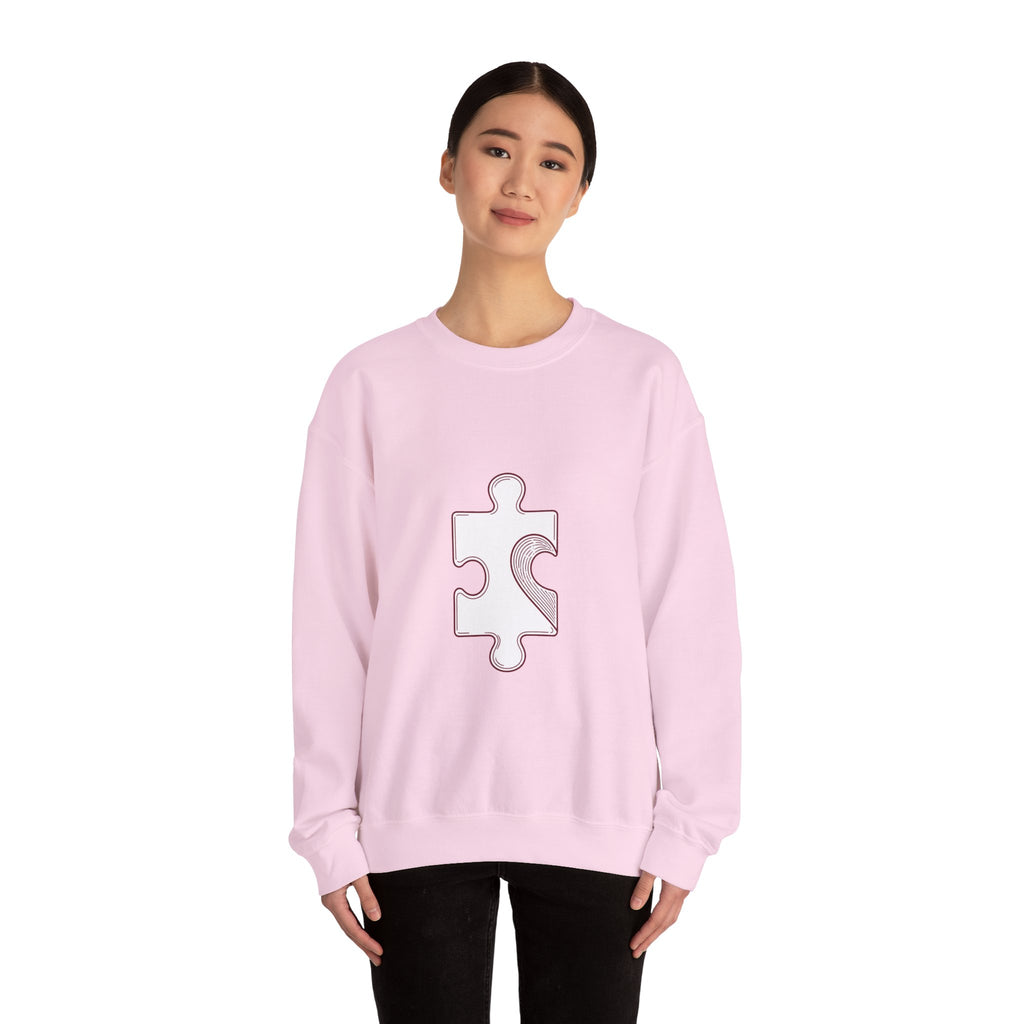 Matching Couple Sweatshirt - Puzzle Pieces Matching Couple Premium Fleece Sweatshirt Minimalist Art His Hers Christmas Gift - Design A