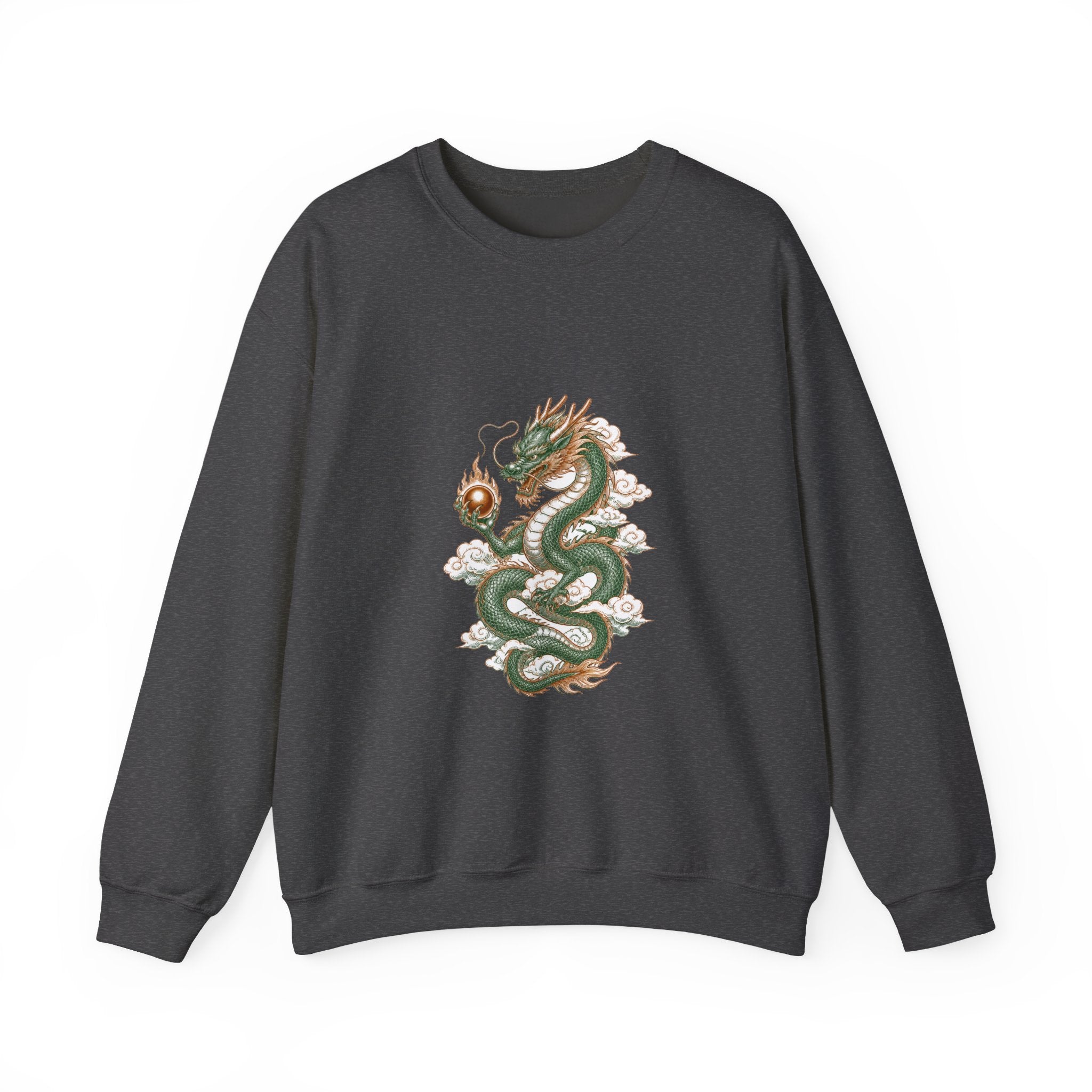 Matching Couple Sweatshirt - Dragon & Phoenix Matching Couple Comfort Colors Crew Hand-Drawn Art His Hers Anniversary Gift - Design A