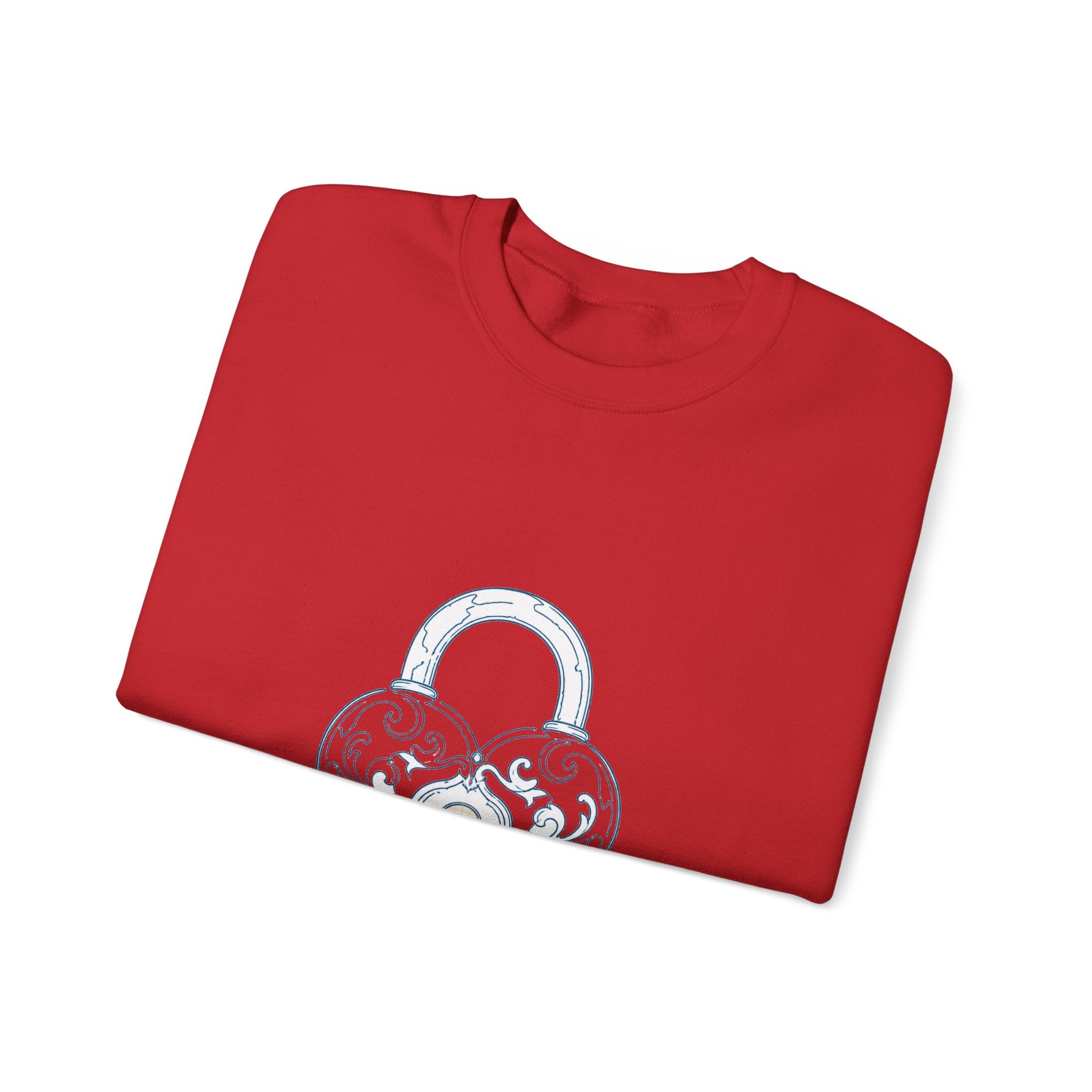 Matching Couple Sweatshirt - Key & Lock Matching Couple Comfort Colors Crew Minimalist Art His Hers Christmas Gift - Design B