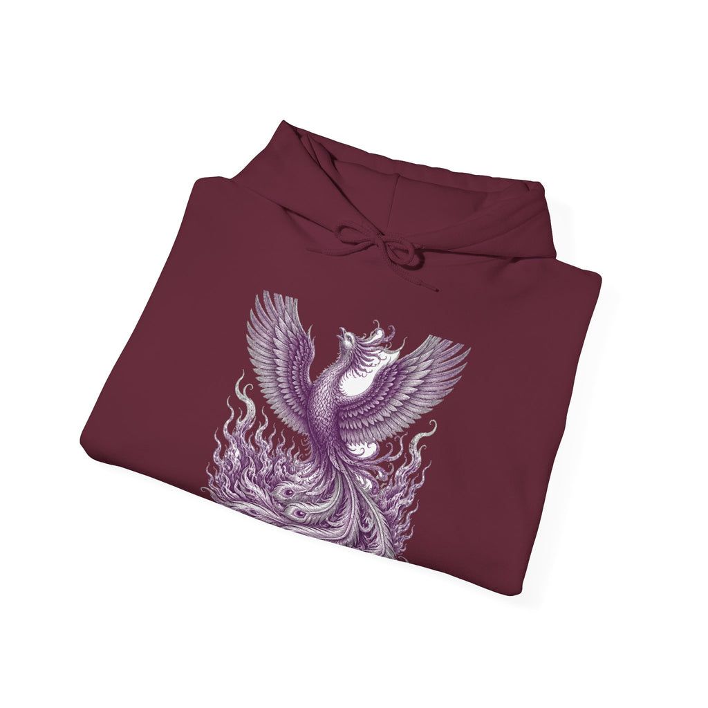 Matching Couple Sweatshirt - Dragon & Phoenix Matching Couple Hooded Sweatshirt Vintage Art His Hers Wedding Gift - Design B