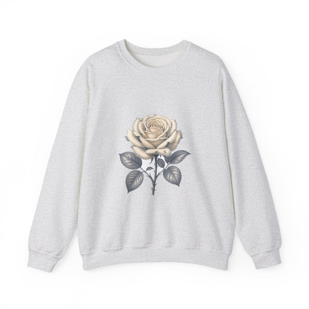 Matching Couple Sweatshirt - Rose & Thorn Matching Couple Crewneck Sweatshirt Vintage Art His Hers Wedding Gift - Design A