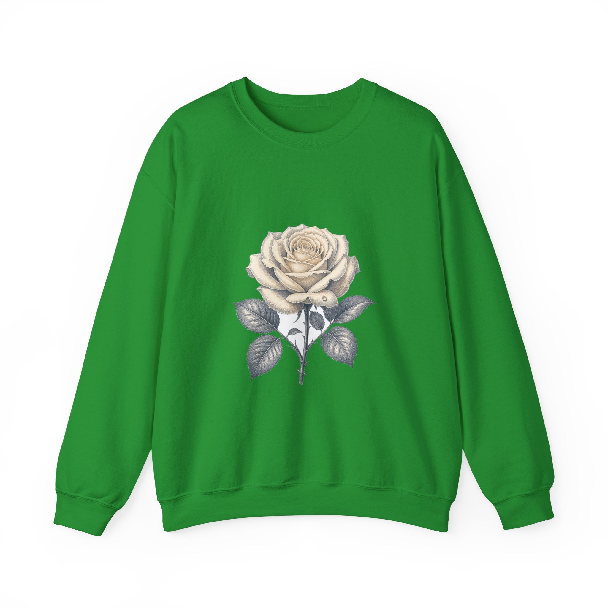 Matching Couple Sweatshirt - Rose & Thorn Matching Couple Crewneck Sweatshirt Vintage Art His Hers Wedding Gift - Design A