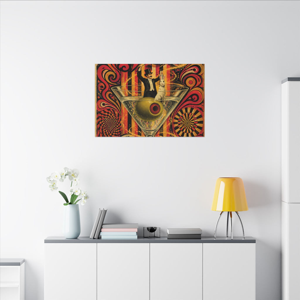 Martini Magician Wall Art Canvas 16×20 Psychedelic Cafe Decor Maximalist Print