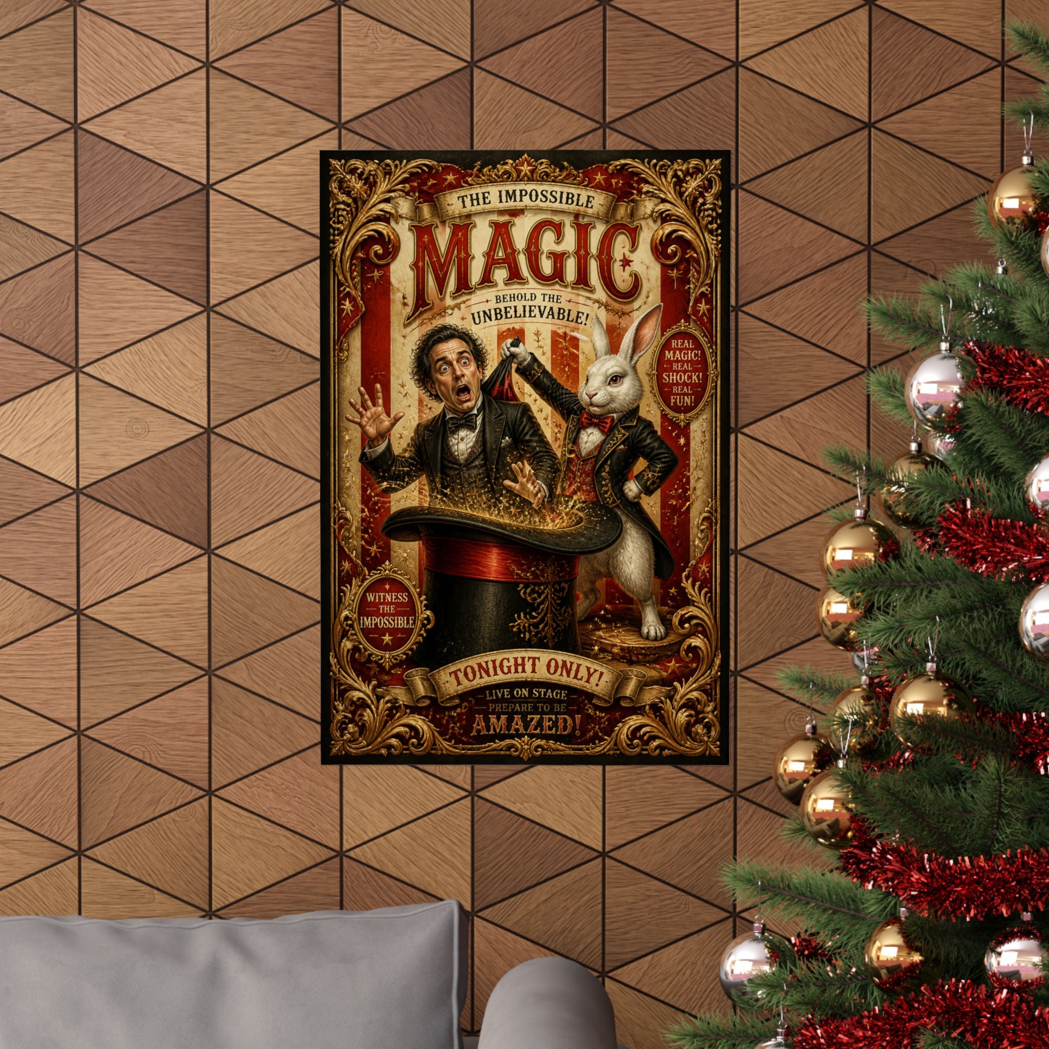 Magic Hat Rabbit Wall Art Poster 24×36 Baroque Studio Decor Maximalist Print