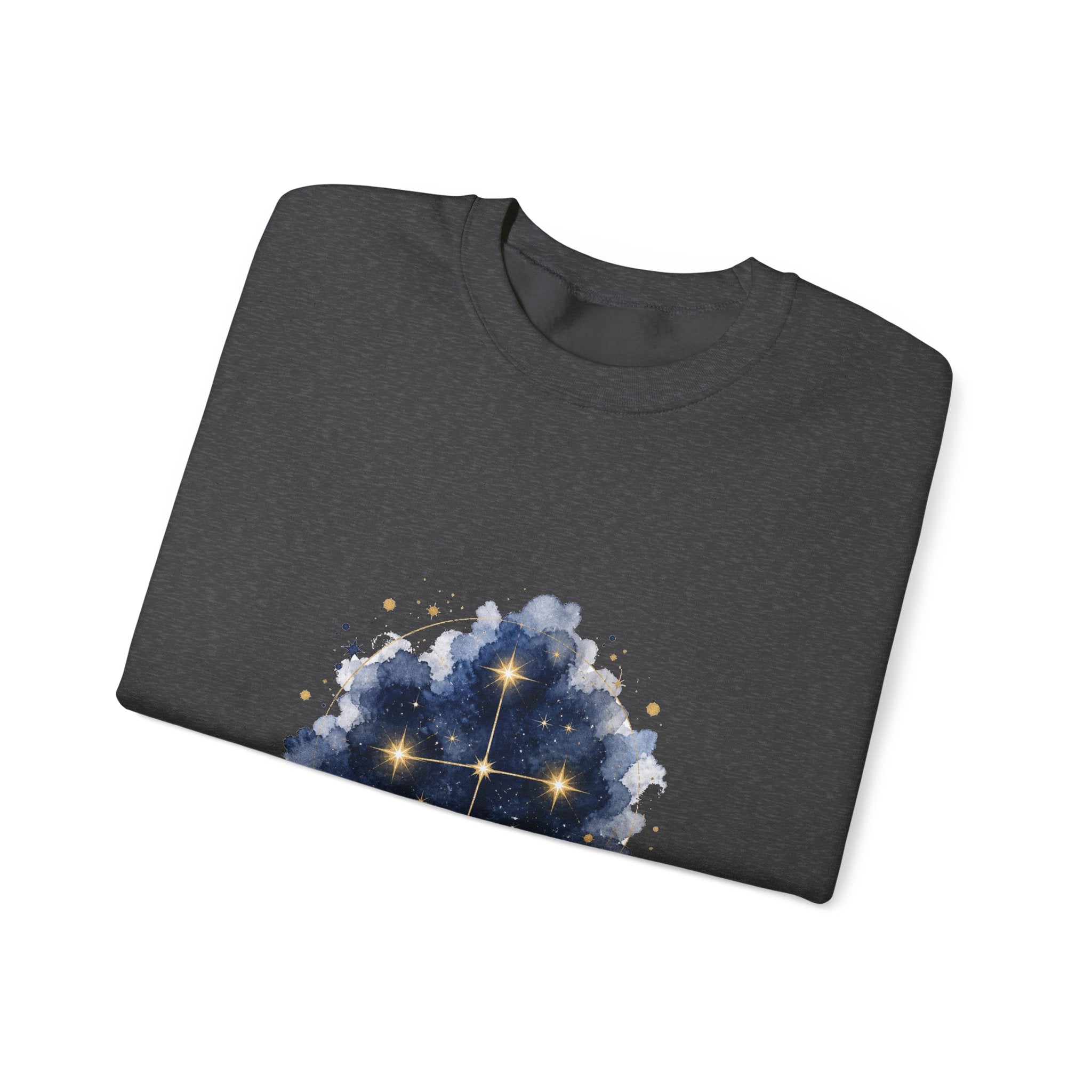 Matching Couple Sweatshirt - Aurora & Southern Cross Matching Couple Crewneck Sweatshirt Watercolor Art His Hers Engagement Gift - Design B
