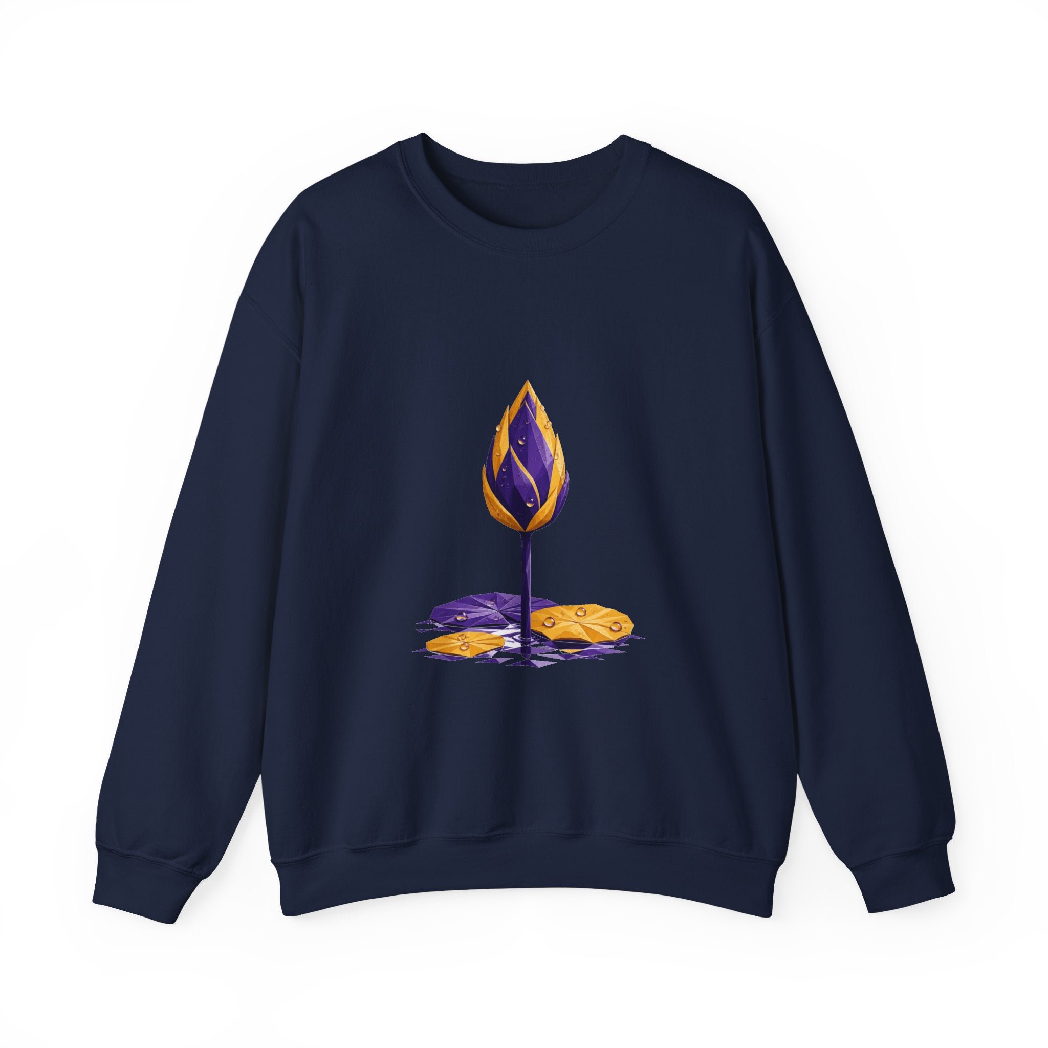 Matching Couple Sweatshirt - Open & Closed Lotus Matching Couple Comfort Colors Crew Geometric Art His Hers Love Gift - Design B