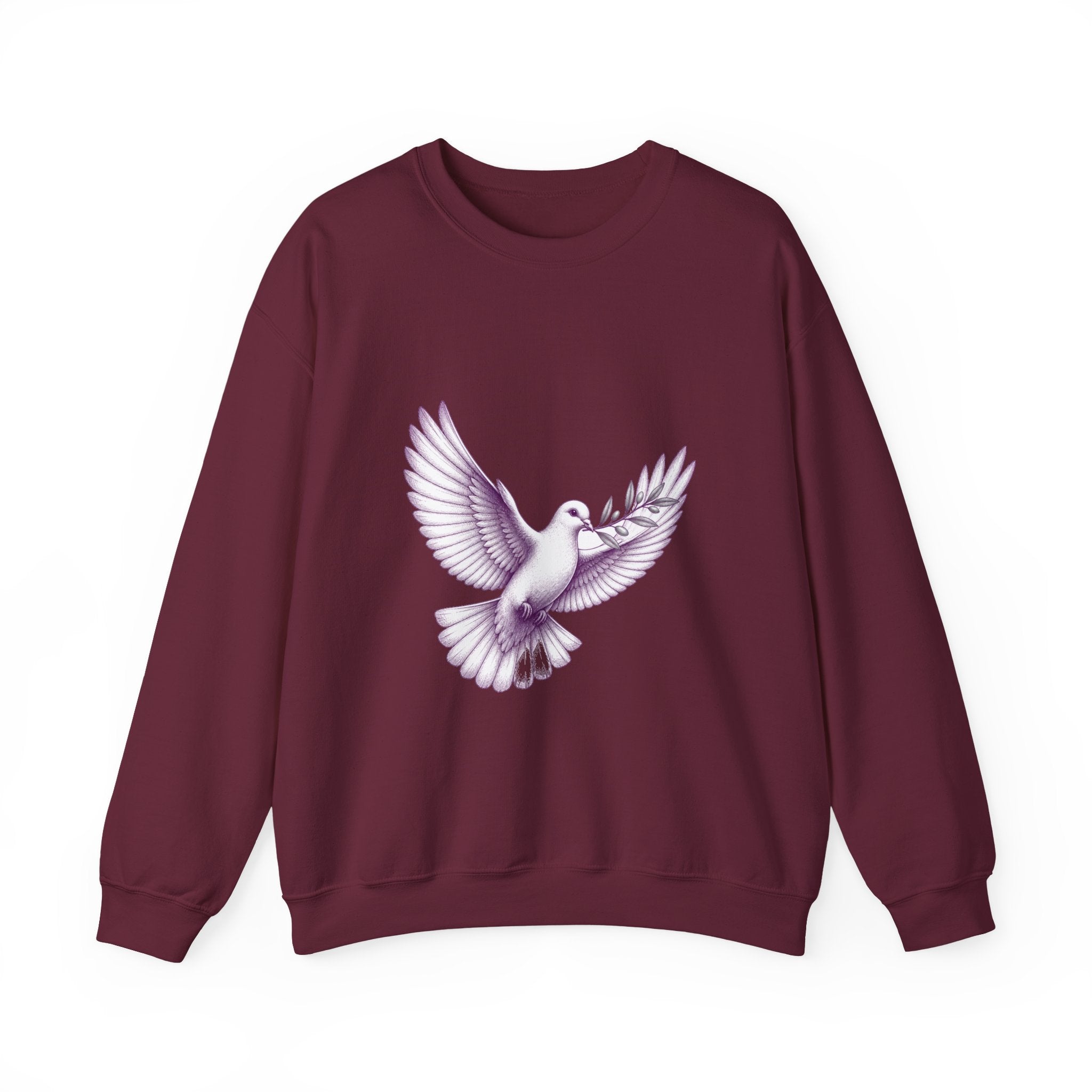Matching Couple Sweatshirt - Wolf & Dove Matching Couple Comfort Colors Crew Hand-Drawn Art His Hers Anniversary Gift - Design B