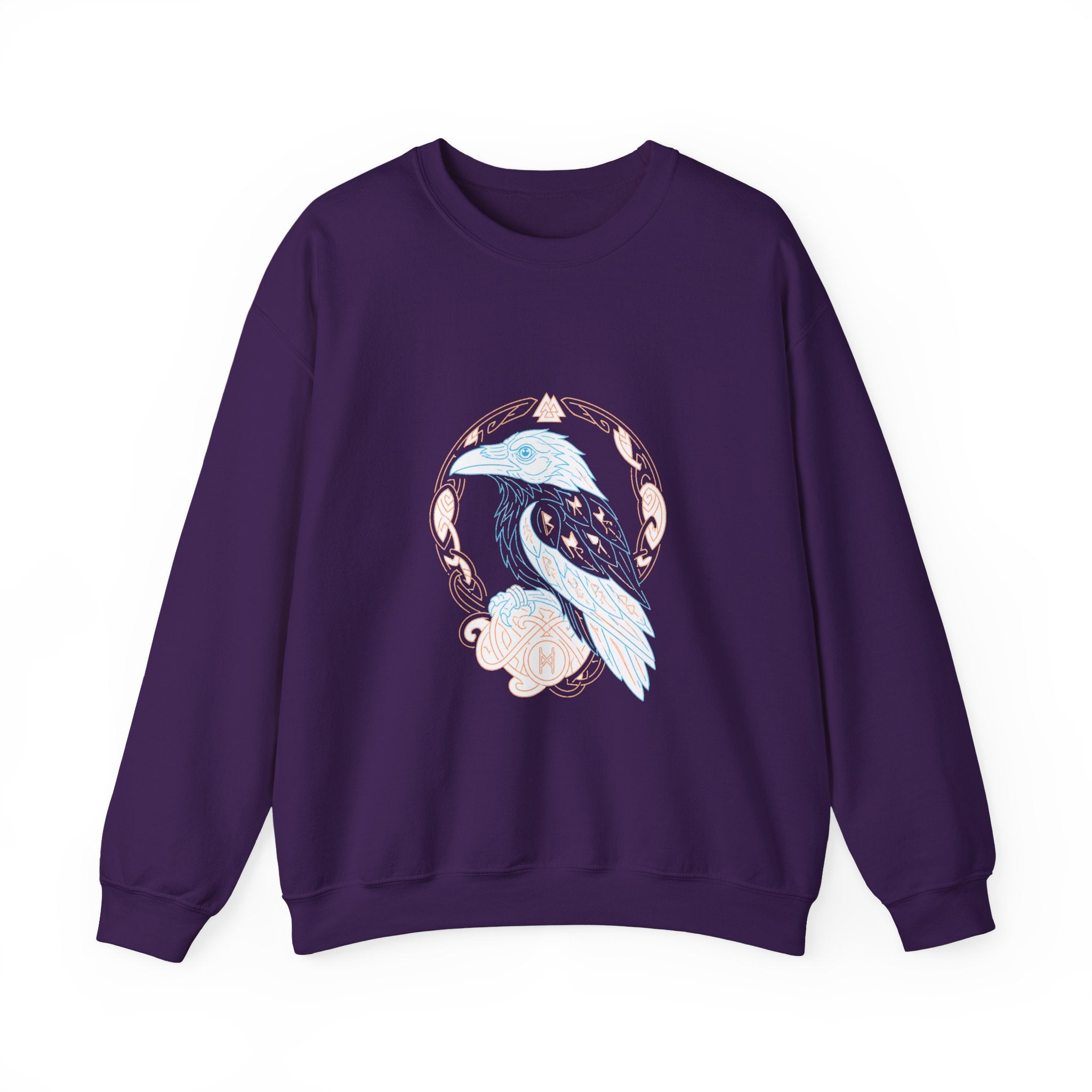 Matching Couple Sweatshirt - Huginn & Muninn Matching Couple Crewneck Sweatshirt Minimalist Art His Hers Valentine Gift - Design A