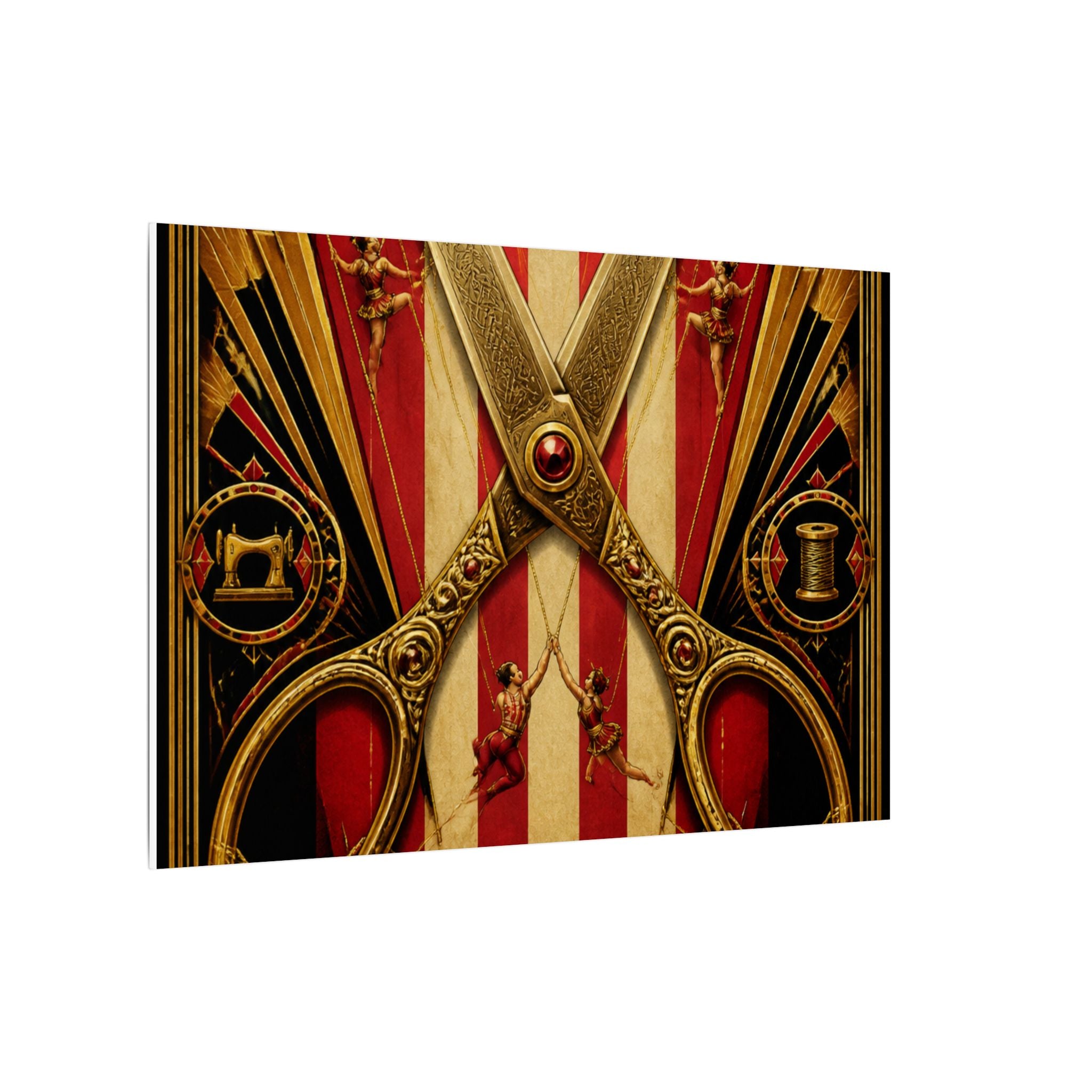 Giant Scissors Trapeze Wall Art Canvas 16×20 Art Deco Entryway Decor Maximalist Print