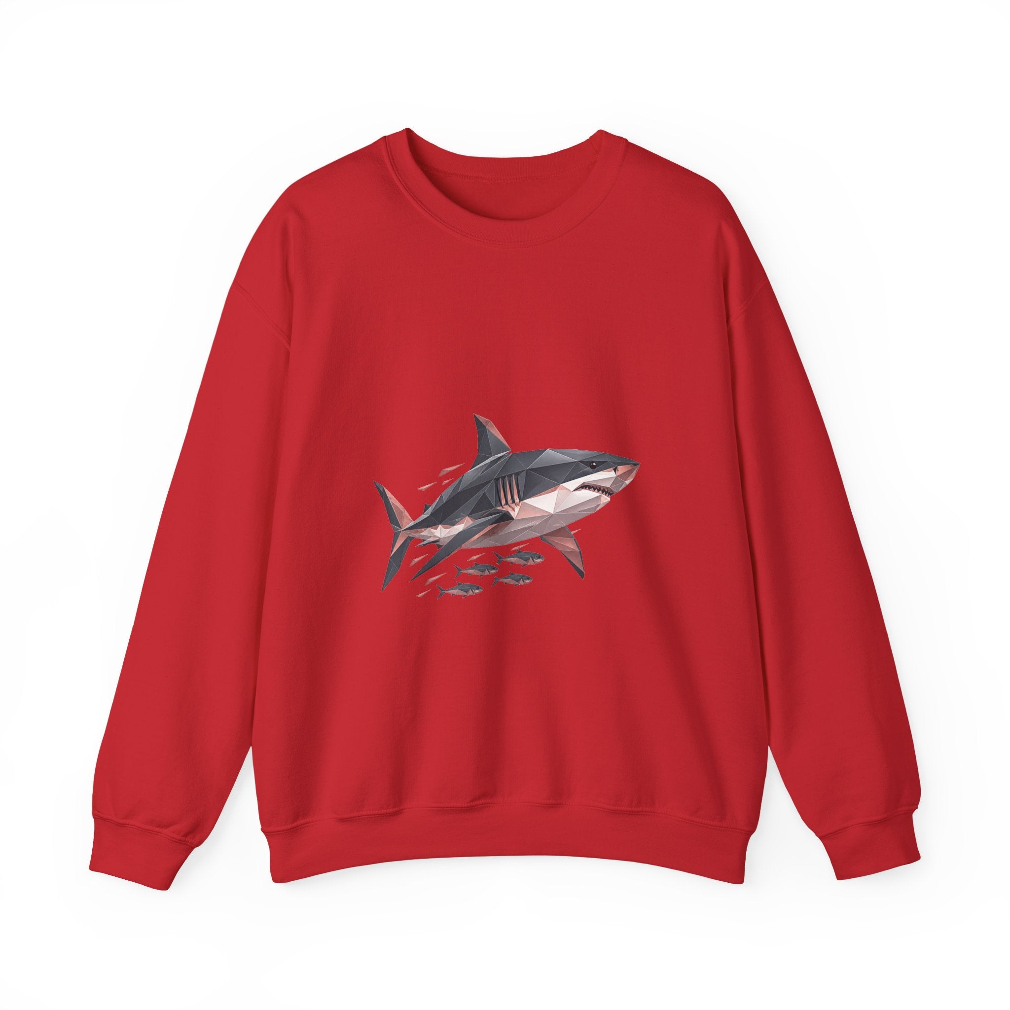 Matching Couple Sweatshirt - Shark & Dolphin Matching Couple Premium Fleece Sweatshirt Geometric Art His Hers Love Gift - Design A