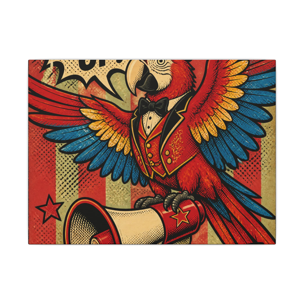 Parrot Ringmaster Wall Art Canvas 16×20 Pop Art Living Room Decor Maximalist Print