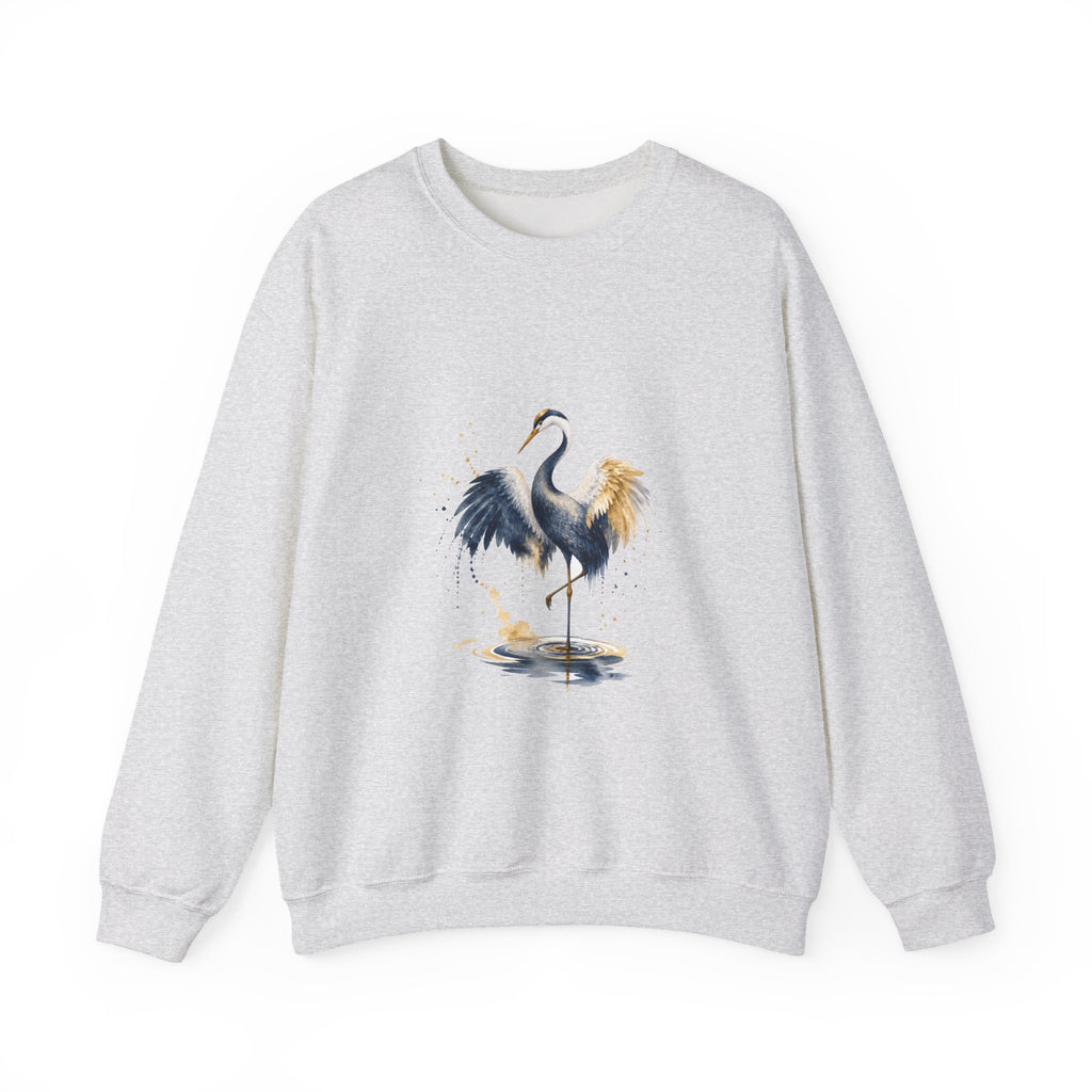Matching Couple Sweatshirt - Tiger & Crane Matching Couple Crewneck Sweatshirt Watercolor Art His Hers Engagement Gift - Design B