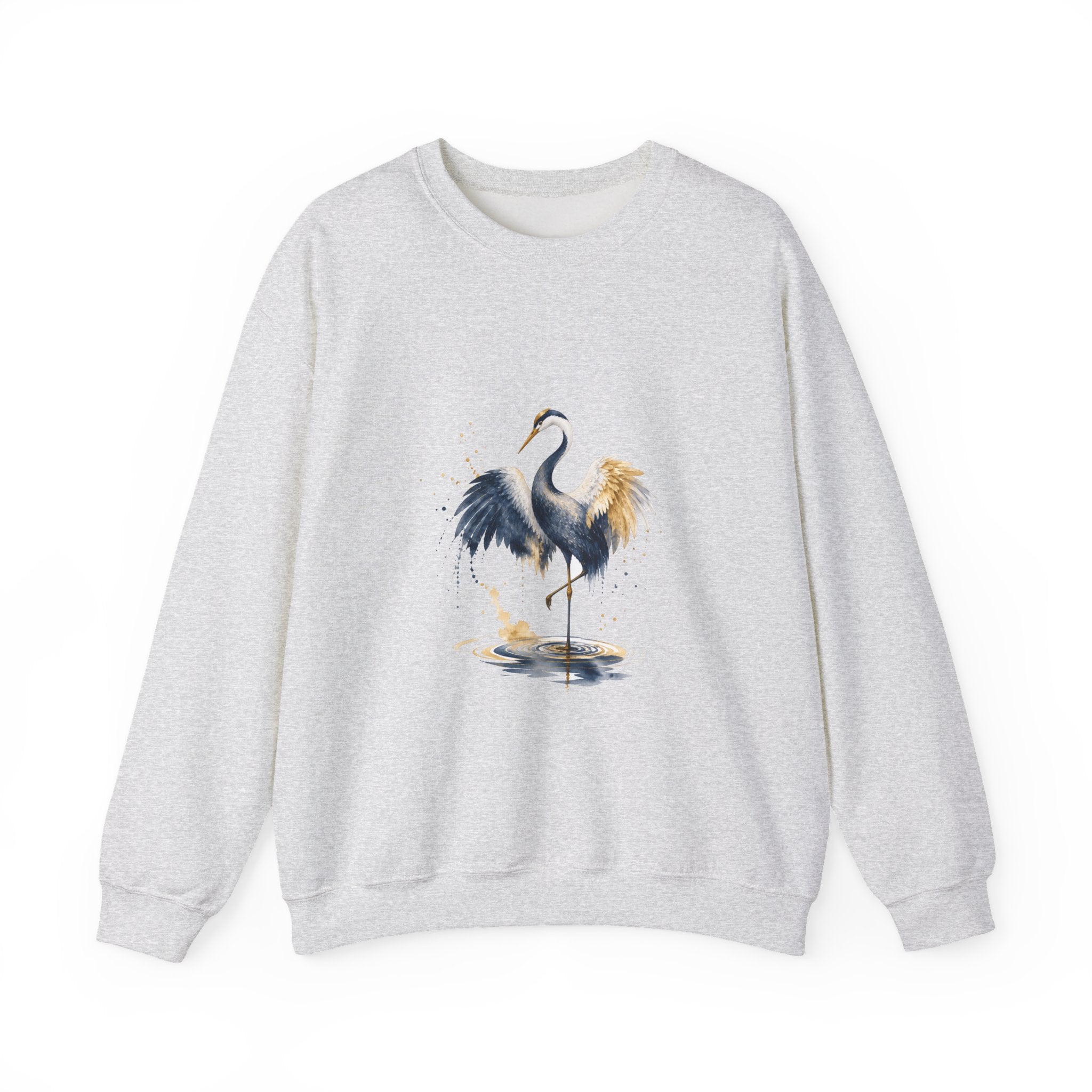 Matching Couple Sweatshirt - Tiger & Crane Matching Couple Crewneck Sweatshirt Watercolor Art His Hers Engagement Gift - Design B