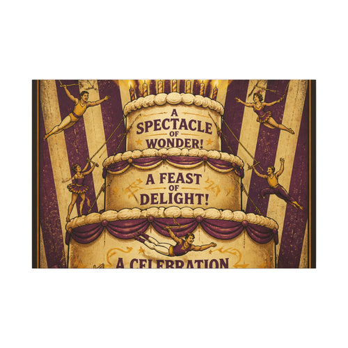 Birthday Cake Trapeze Wall Art Canvas 16×20 Vintage Circus Kitchen Decor Maximalist Print