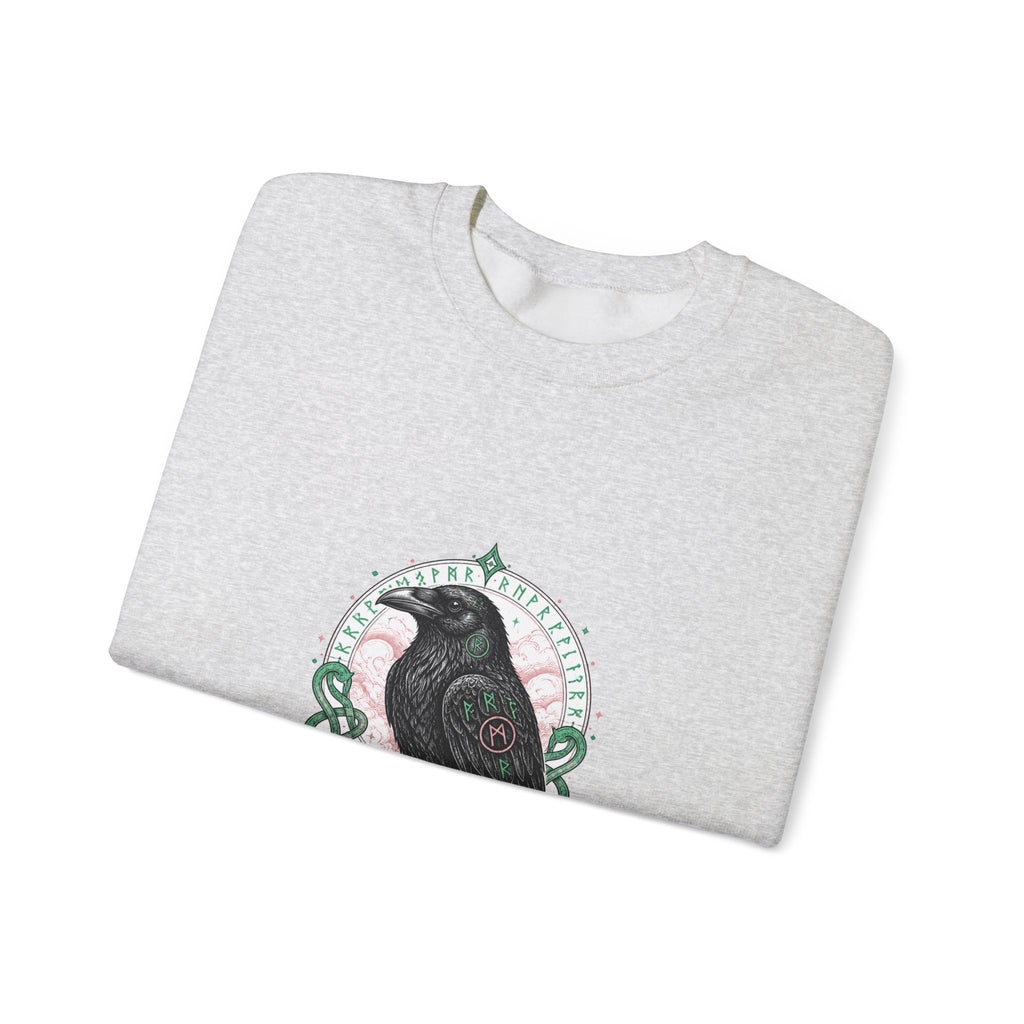 Matching Couple Sweatshirt - Huginn & Muninn Matching Couple Crewneck Sweatshirt Hand-Drawn Art His Hers Best Friend Gift - Design B