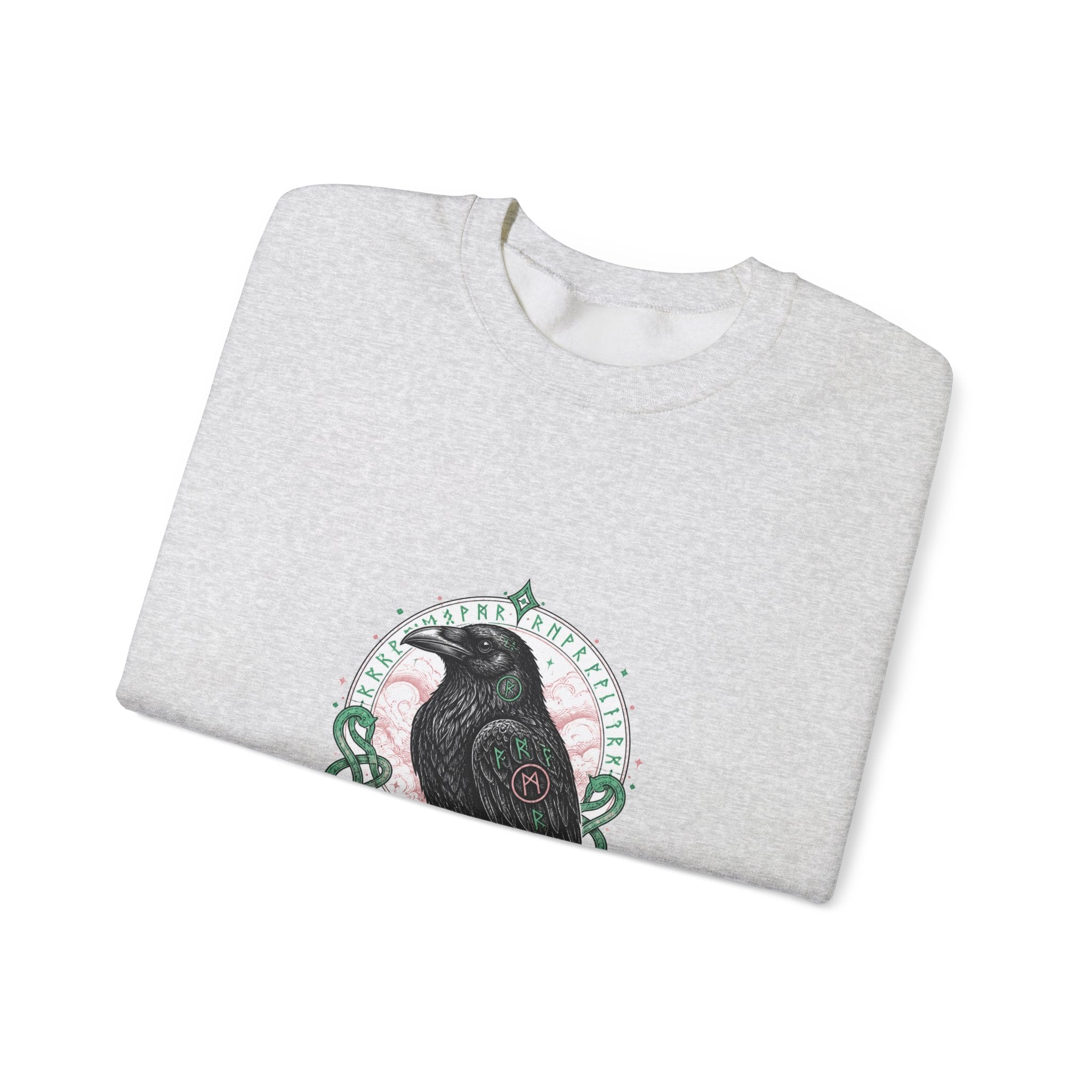 Matching Couple Sweatshirt - Huginn & Muninn Matching Couple Crewneck Sweatshirt Hand-Drawn Art His Hers Best Friend Gift - Design B