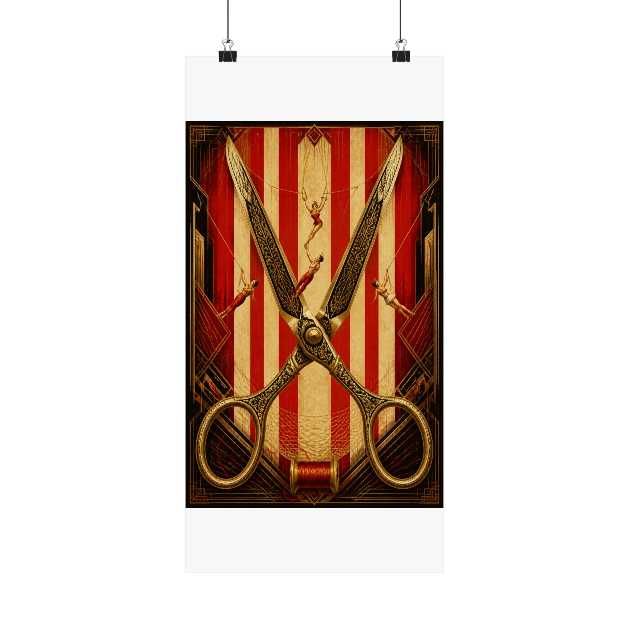 Giant Scissors Trapeze Wall Art Poster 18×24 Art Deco Entryway Decor Maximalist Print