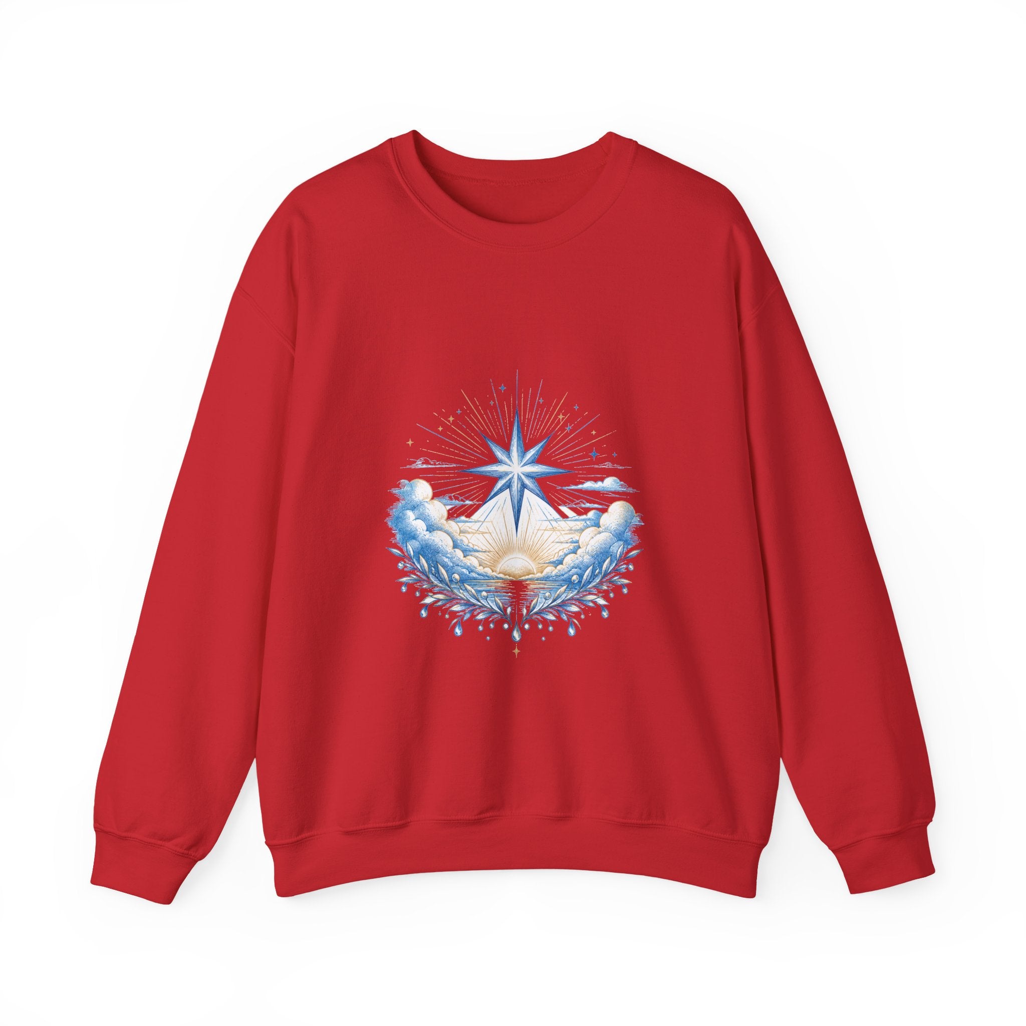 Matching Couple Sweatshirt - Evening & Morning Star Matching Couple Comfort Colors Crew Hand-Drawn Art His Hers Anniversary Gift - Design B