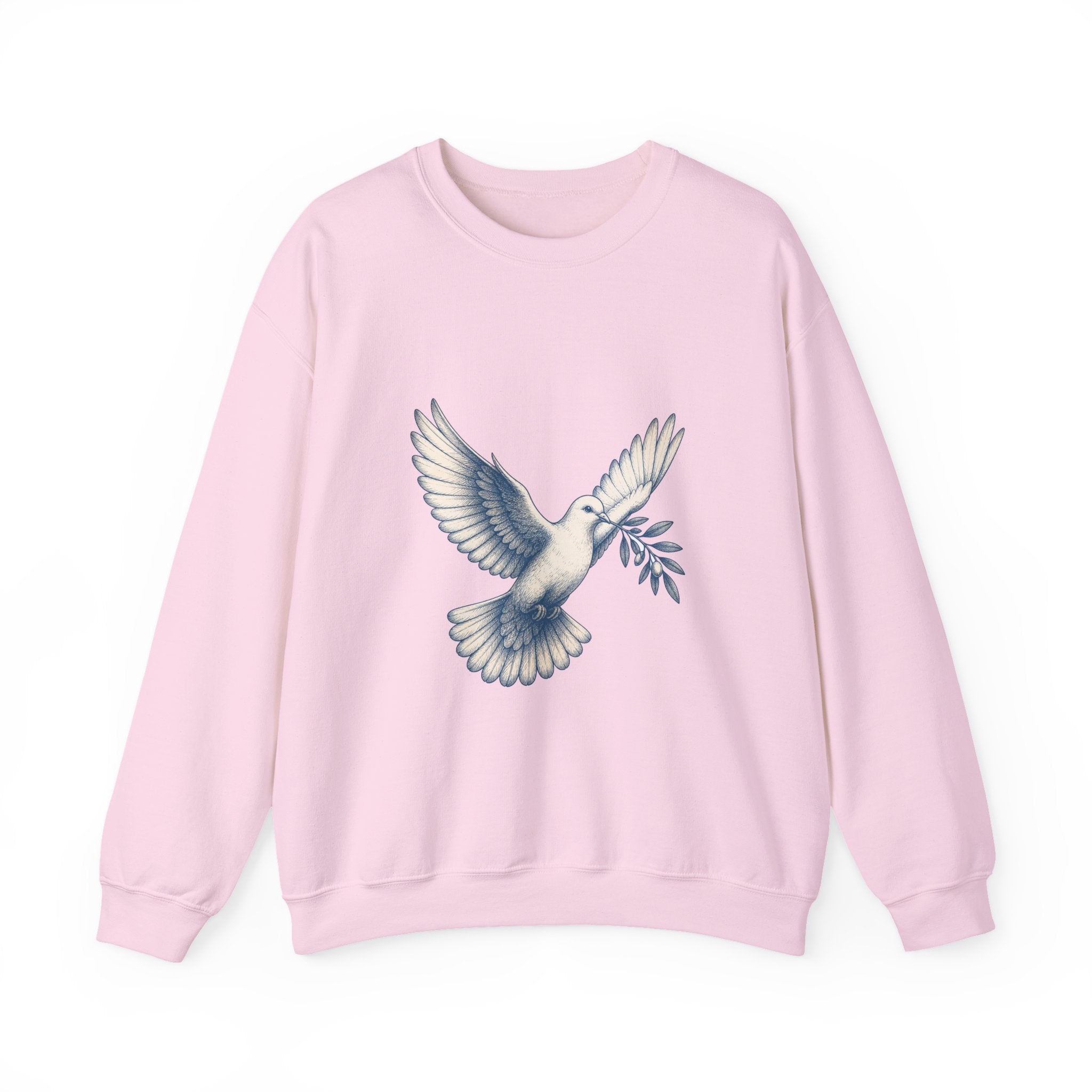 Matching Couple Sweatshirt - Wolf & Dove Matching Couple Premium Fleece Sweatshirt Hand-Drawn Art His Hers Anniversary Gift - Design B