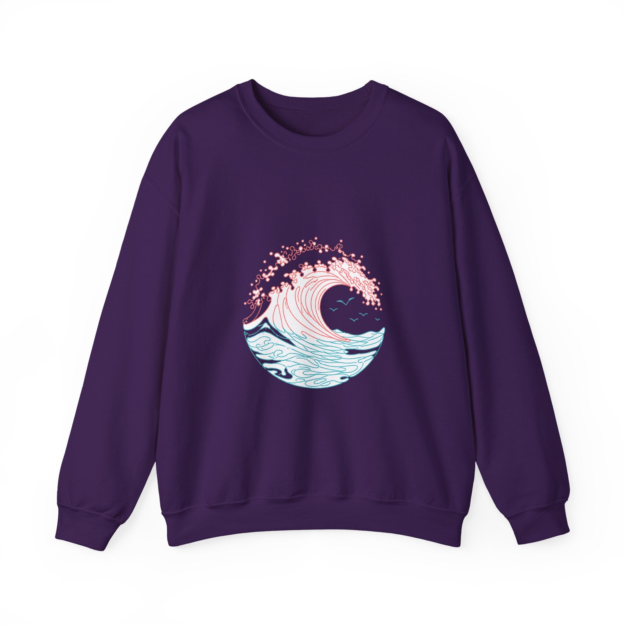 Matching Couple Sweatshirt - Mountain & Ocean Matching Couple Comfort Colors Crew Minimalist Art His Hers Christmas Gift - Design B