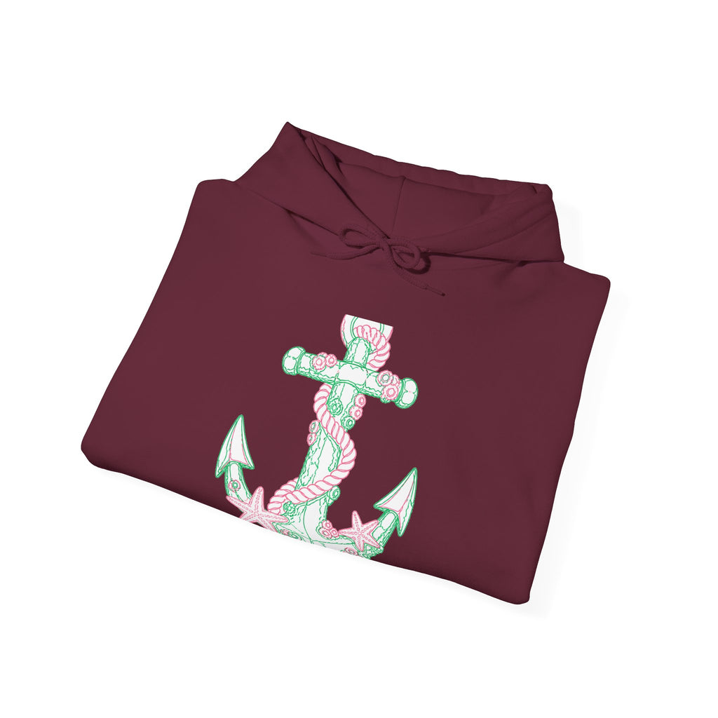 Matching Couple Sweatshirt - Anchor & Sail Matching Couple Hooded Sweatshirt Minimalist Art His Hers Valentine Gift - Design A