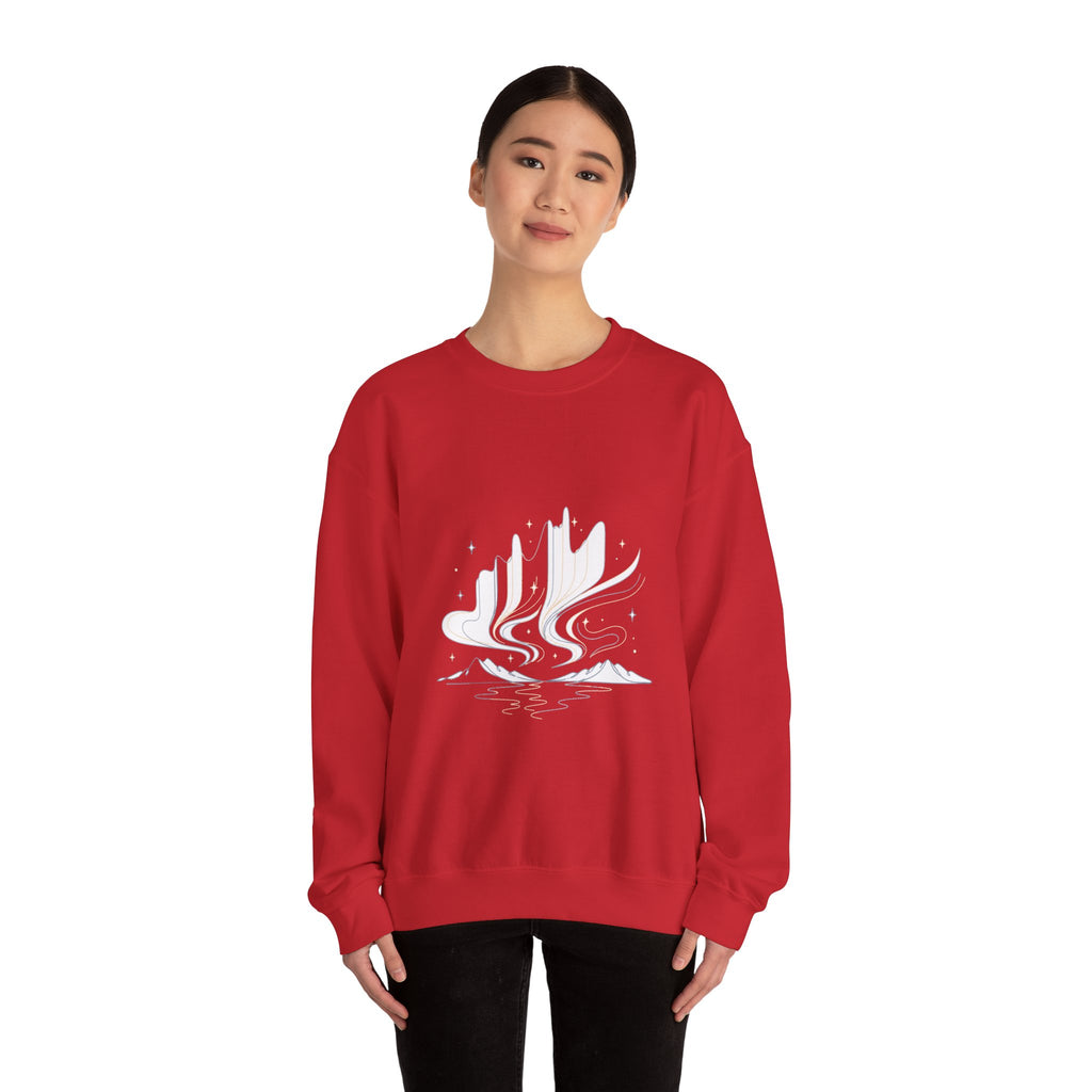 Matching Couple Sweatshirt - Aurora & Southern Cross Matching Couple Crewneck Sweatshirt Minimalist Art His Hers Valentine Gift - Design A