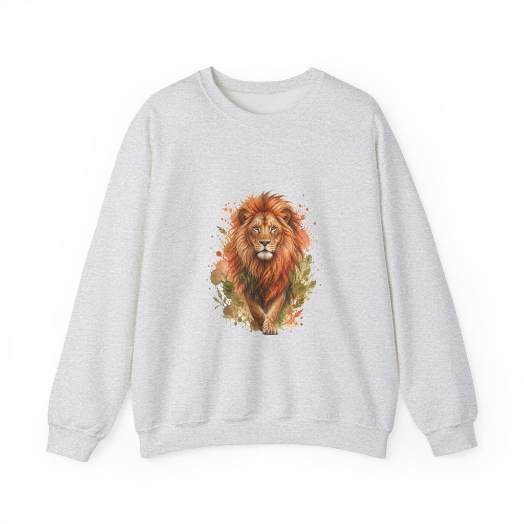 Matching Couple Sweatshirt - Lion & Lamb Matching Couple Comfort Colors Crew Watercolor Art His Hers Birthday Gift - Design A
