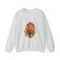 Matching Couple Sweatshirt - Lion & Lamb Matching Couple Comfort Colors Crew Watercolor Art His Hers Birthday Gift - Design A
