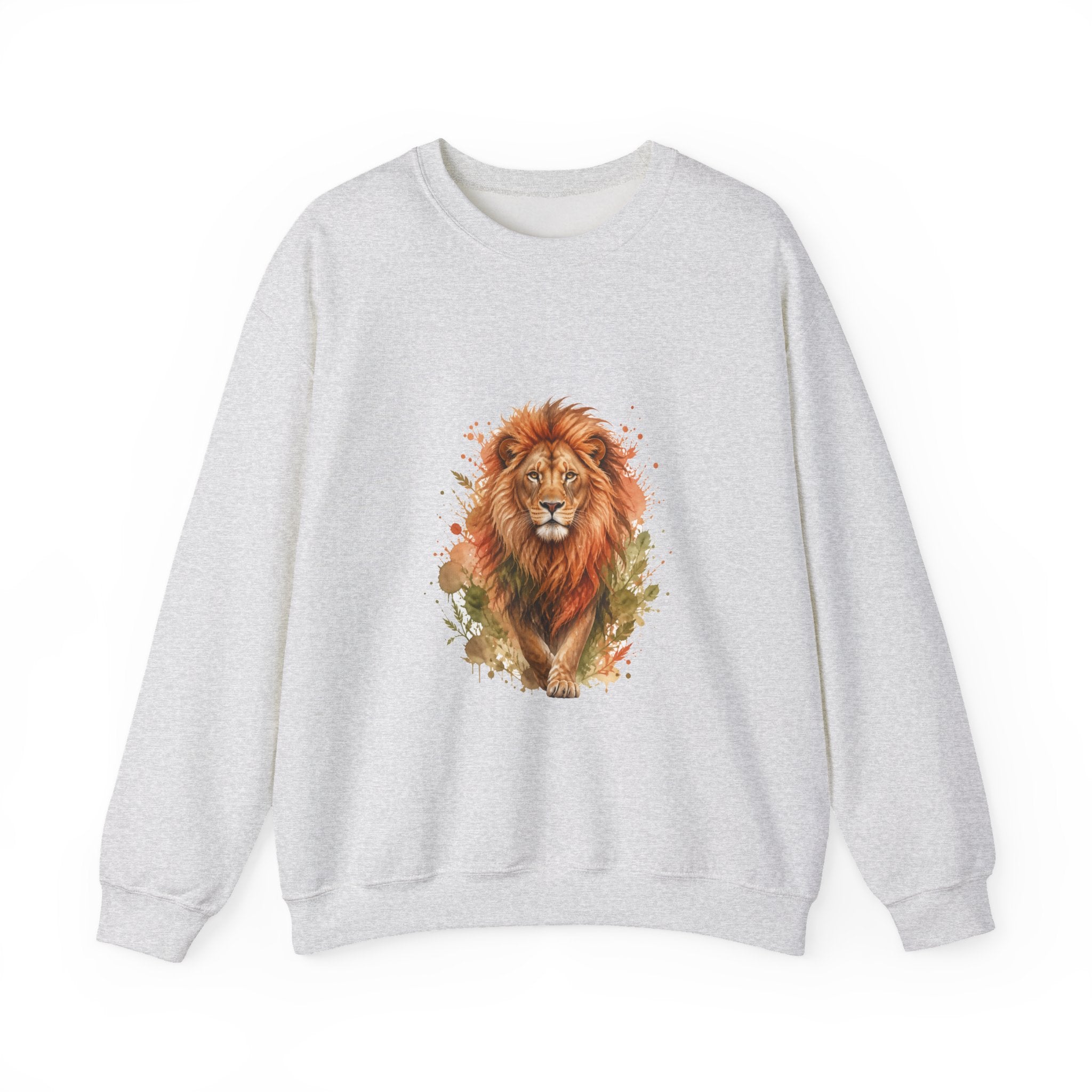 Matching Couple Sweatshirt - Lion & Lamb Matching Couple Comfort Colors Crew Watercolor Art His Hers Birthday Gift - Design A