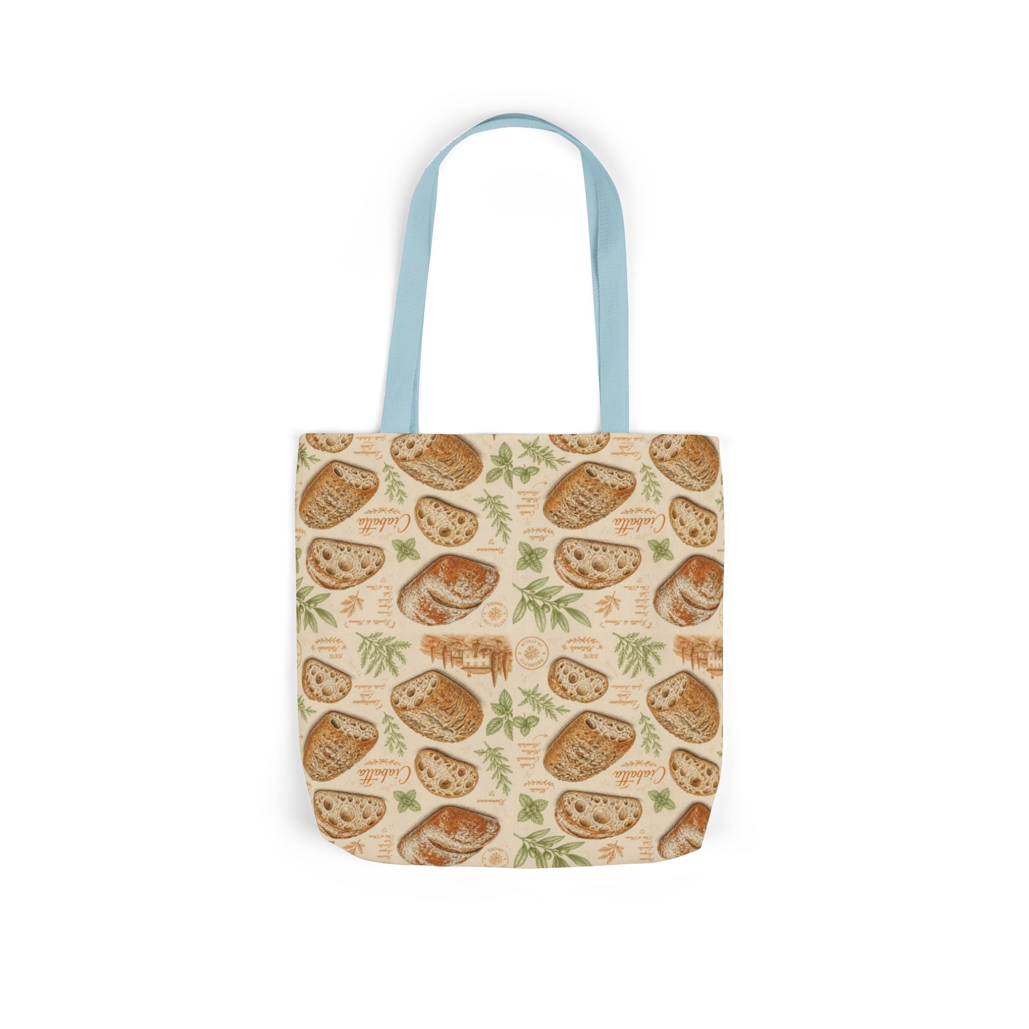 Ciabatta Rolls Canvas Tote Bag Mediterranean Kitchen Botanical Design Italian Cottagecore Gift