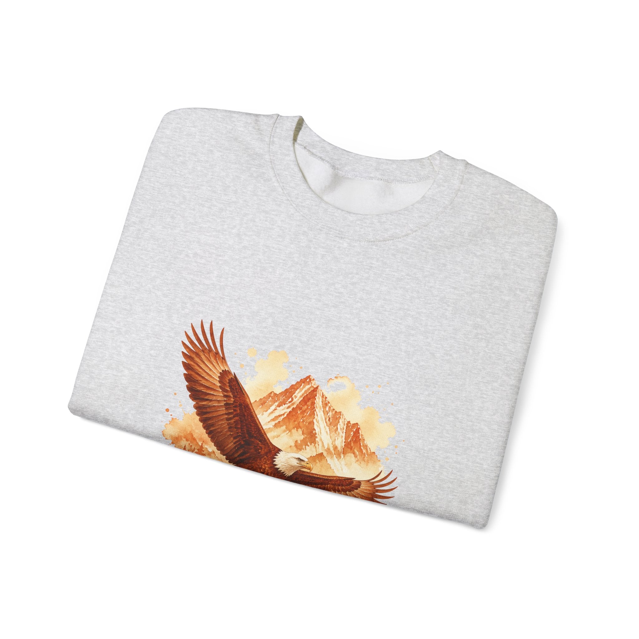 Matching Couple Sweatshirt - Eagle & Whale Matching Couple Premium Fleece Sweatshirt Watercolor Art His Hers Birthday Gift - Design A