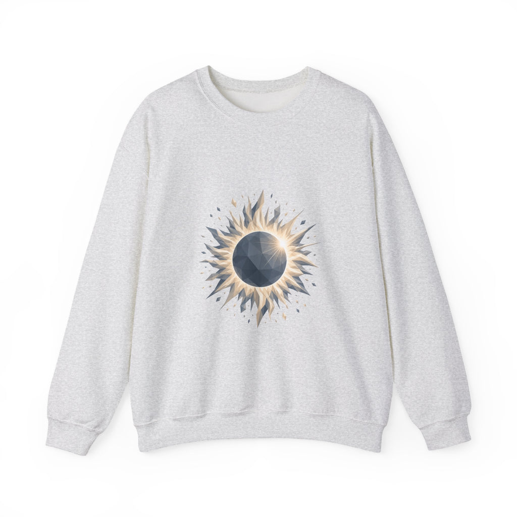 Matching Couple Sweatshirt - Solar & Lunar Eclipse Matching Couple Premium Fleece Sweatshirt Geometric Art His Hers Love Gift - Design A