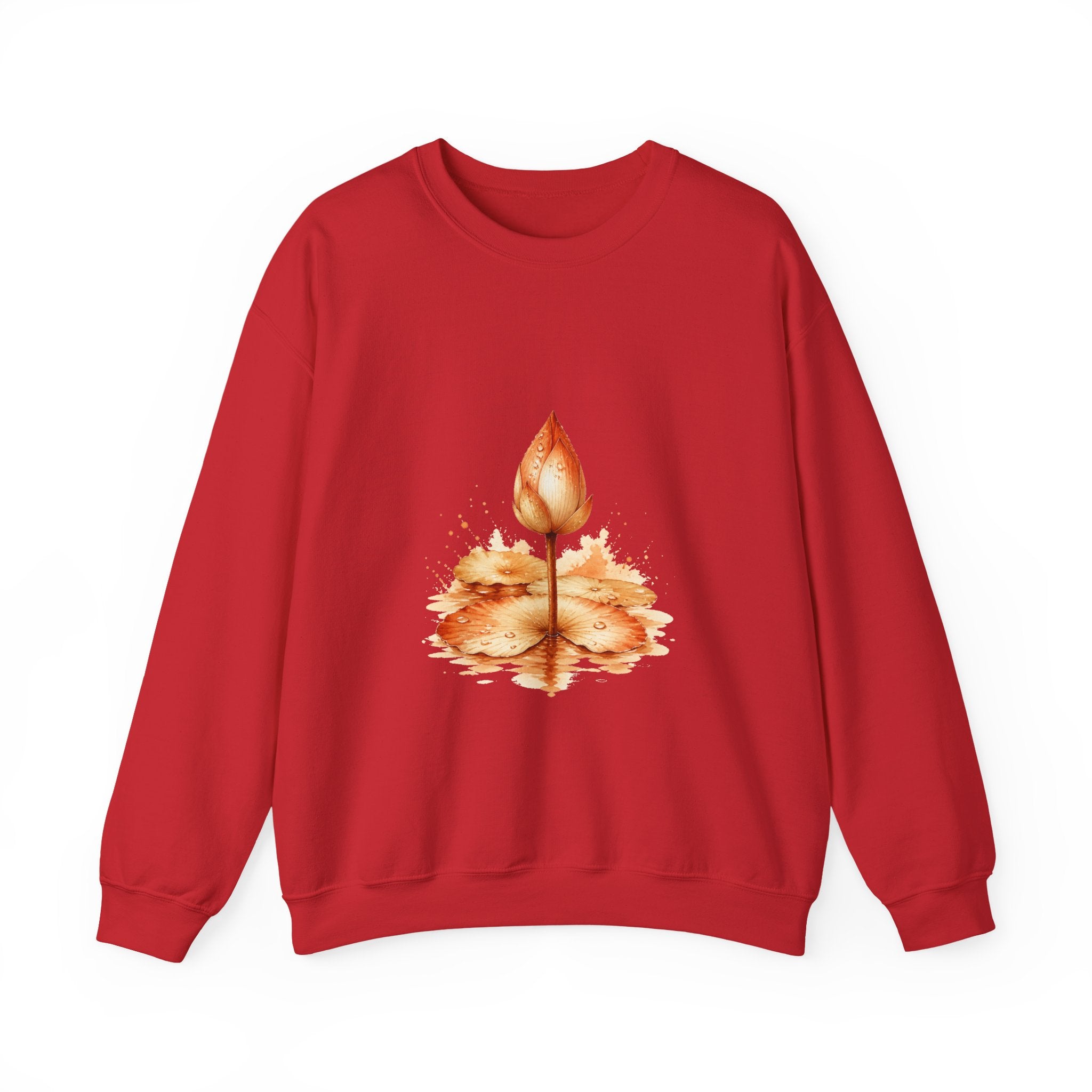Matching Couple Sweatshirt - Open & Closed Lotus Matching Couple Comfort Colors Crew Watercolor Art His Hers Birthday Gift - Design B