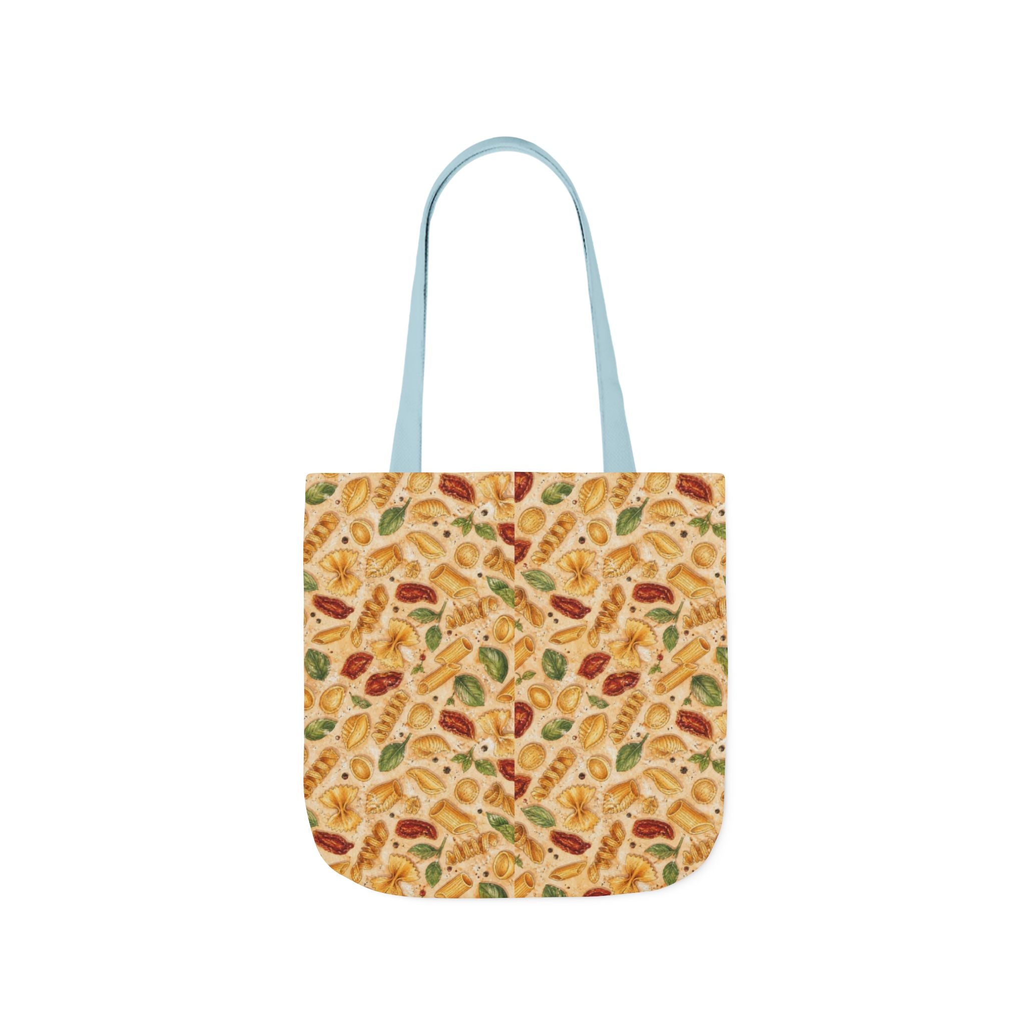 Italian Pasta Shapes Canvas Tote Bag Mediterranean Kitchen Watercolor Design Italian Cottagecore Gift