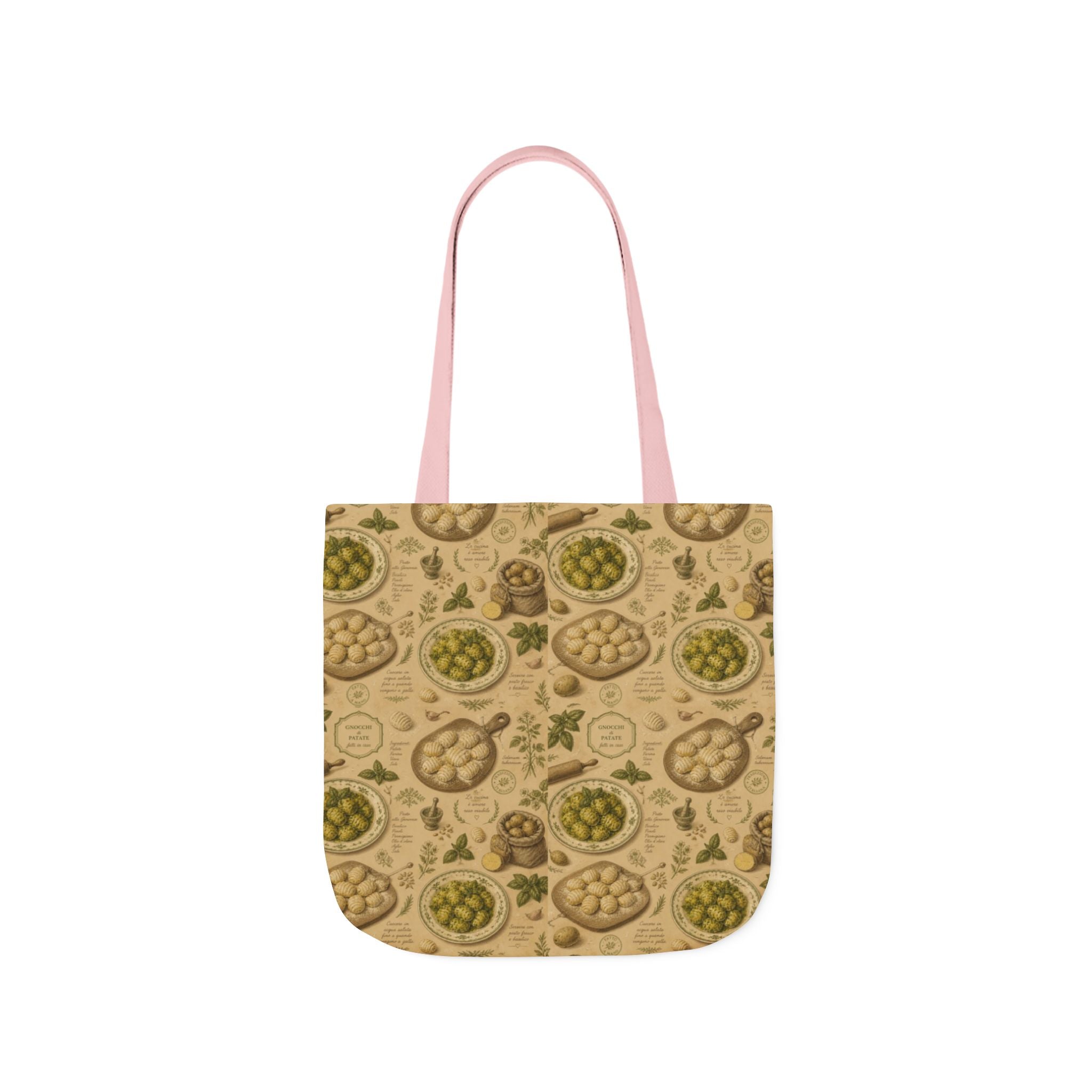 Potato Gnocchi Canvas Tote Bag Mediterranean Kitchen Botanical Design Italian Cottagecore Gift