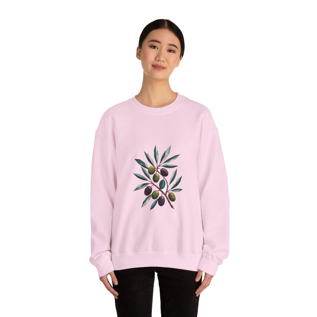 Matching Couple Sweatshirt - Olive Branch & Fig Matching Couple Crewneck Sweatshirt Geometric Art His Hers Couple Gift - Design A