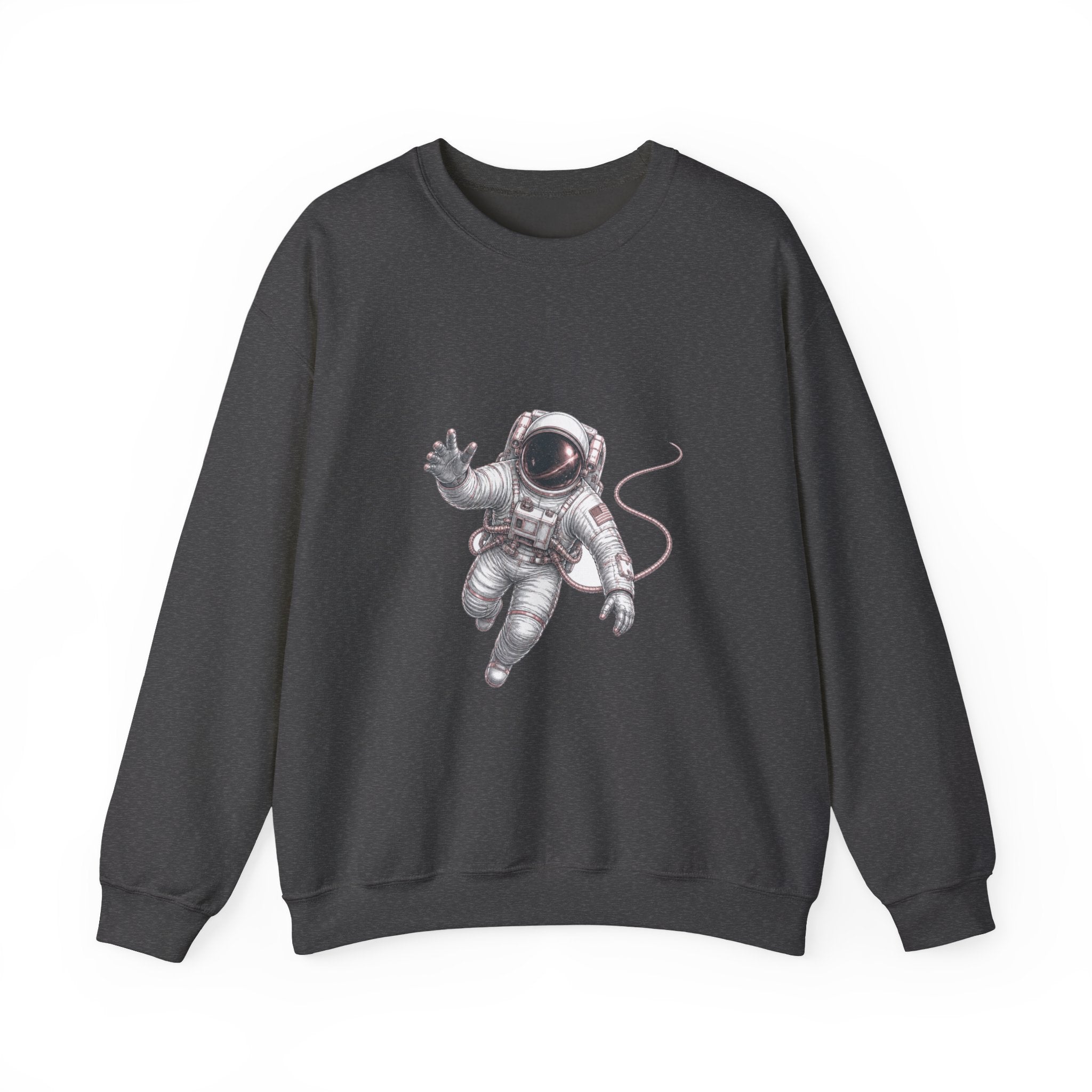 Matching Couple Sweatshirt - Astronaut & Planet Matching Couple Crewneck Sweatshirt Hand-Drawn Art His Hers Best Friend Gift - Design A